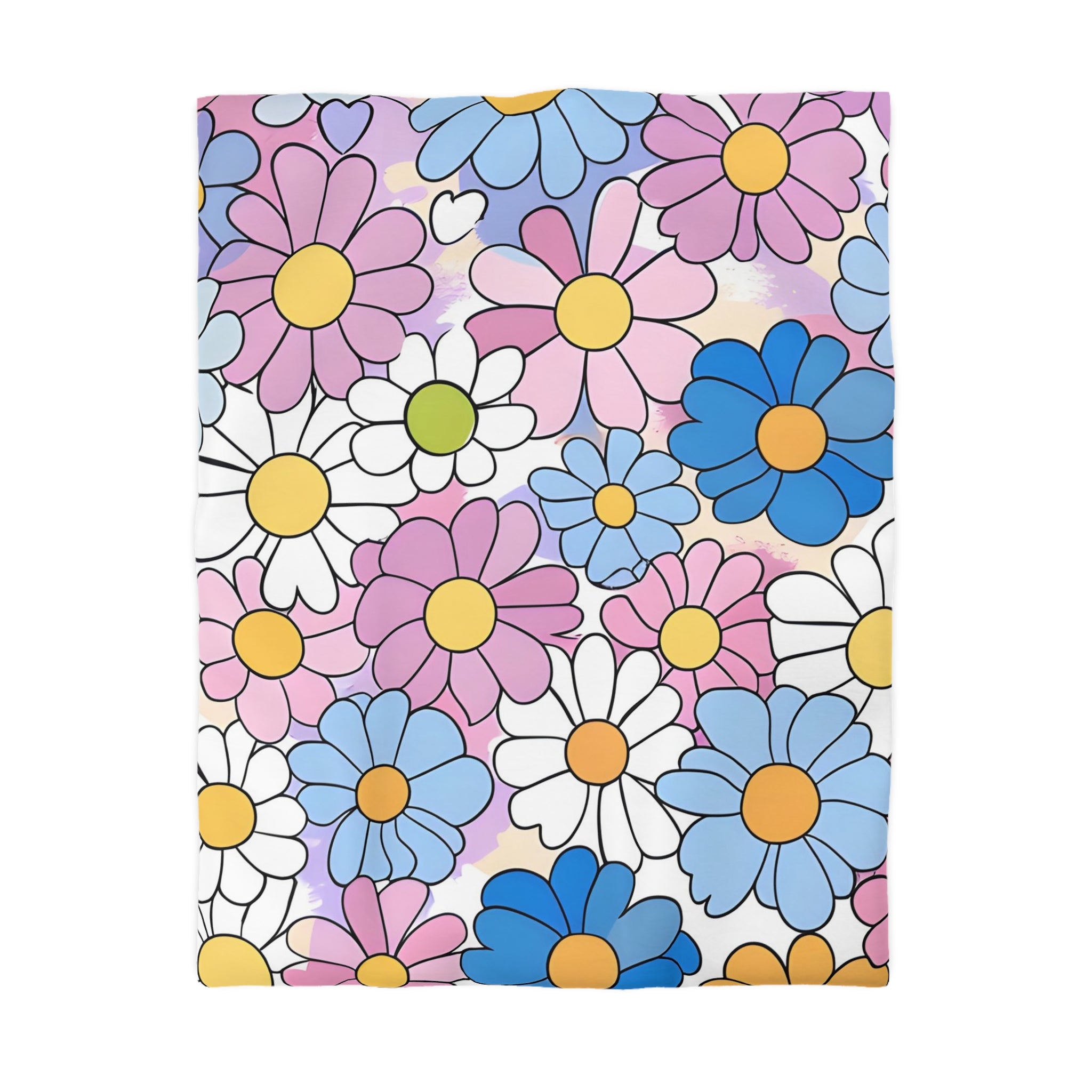 Flower Hour Purple and Blue Microfiber Duvet Cover, Artsulli - Art is Long, Life is Short, Home Decor, Size, Twin, Color, White, , , 52330625177145