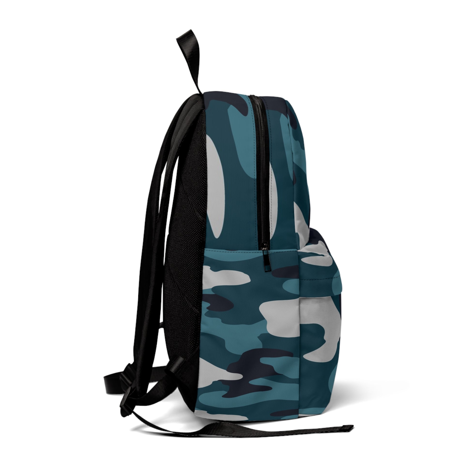 Blue Camouflage Unisex Classic Backpack, Artsulli - Art is Long, Life is Short, Bags, , , , , , , 