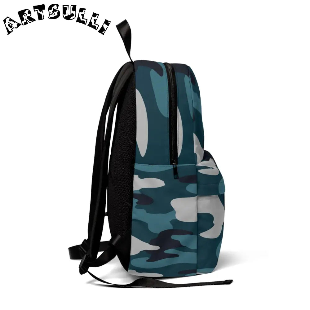 JAKKOUTTHEBXX Blue Camouflage Unisex Classic Backpack JAKKOUTTHEBXX