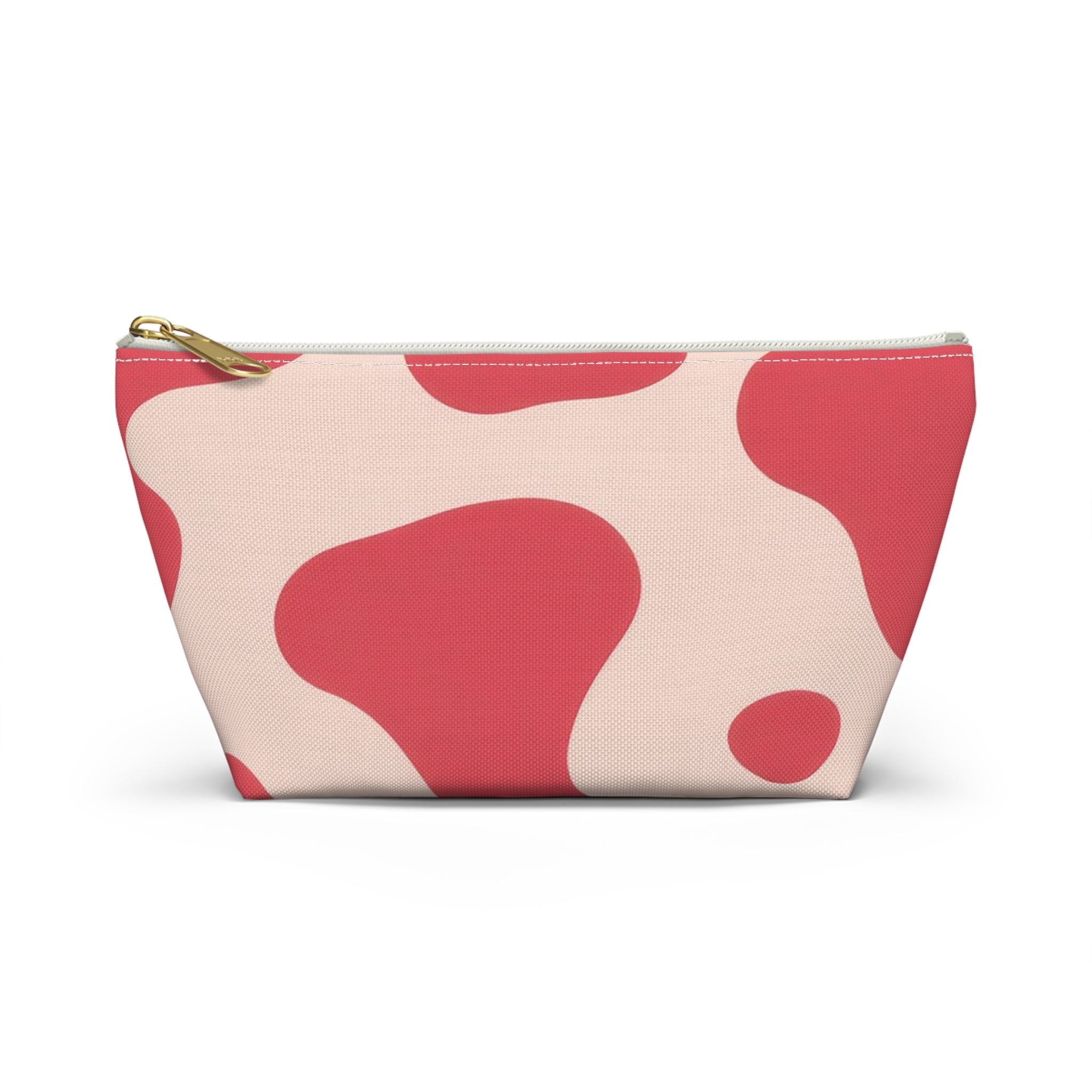 Red Jungle Cow Accessory Pouch w T-bottom, Artsulli - Art is Long, Life is Short, Bags, Size, Small, Color, White zipper, , , 11669500086325124093