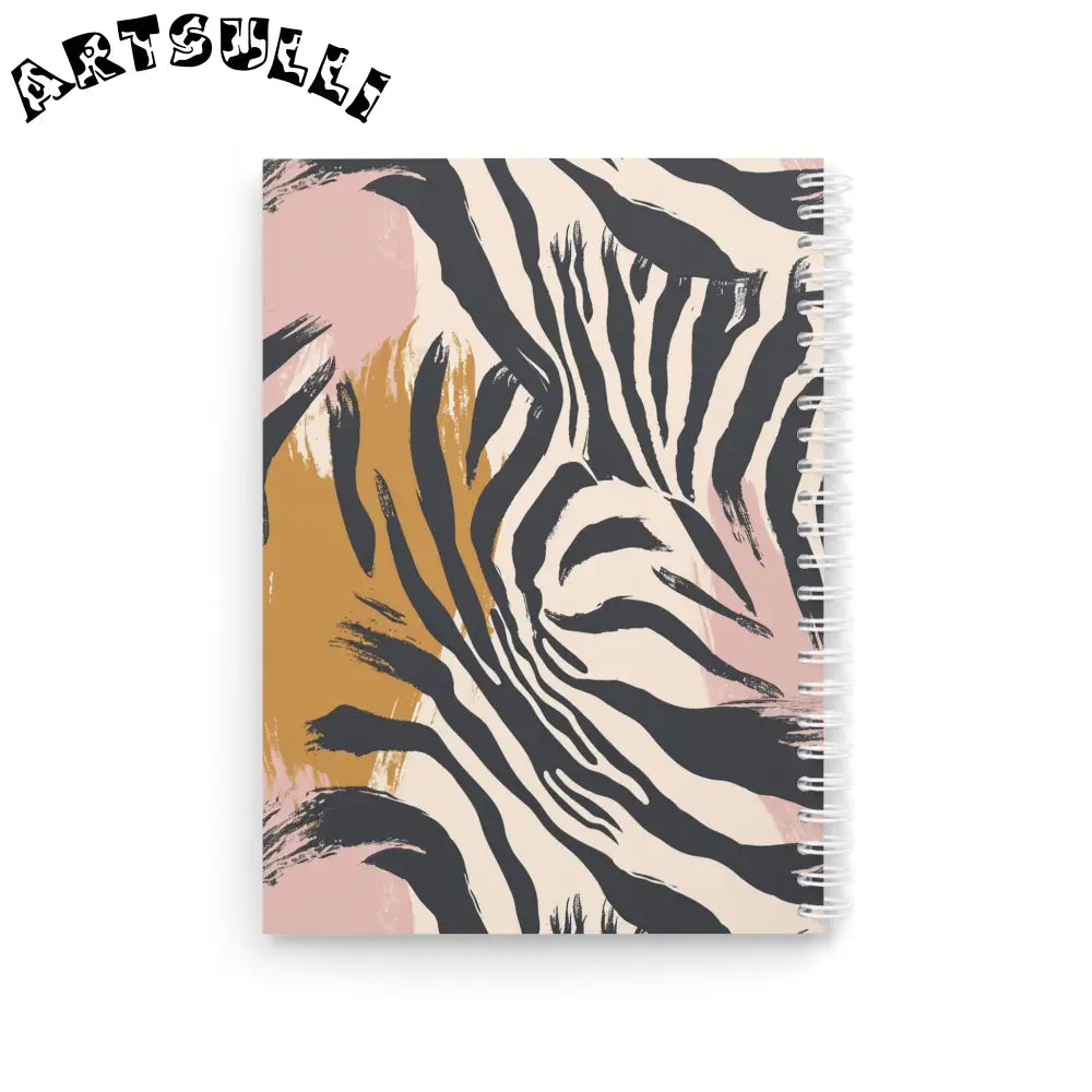 JAKKOUTTHEBXX Wide Ruled Spiral Notebook Zebra Print Abstract Color