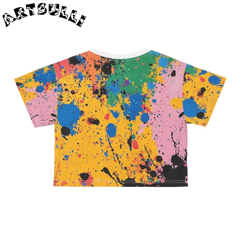 JAKKOUTTHEBXX The Colors Of Paint Splatter Crop Tee (AOP)