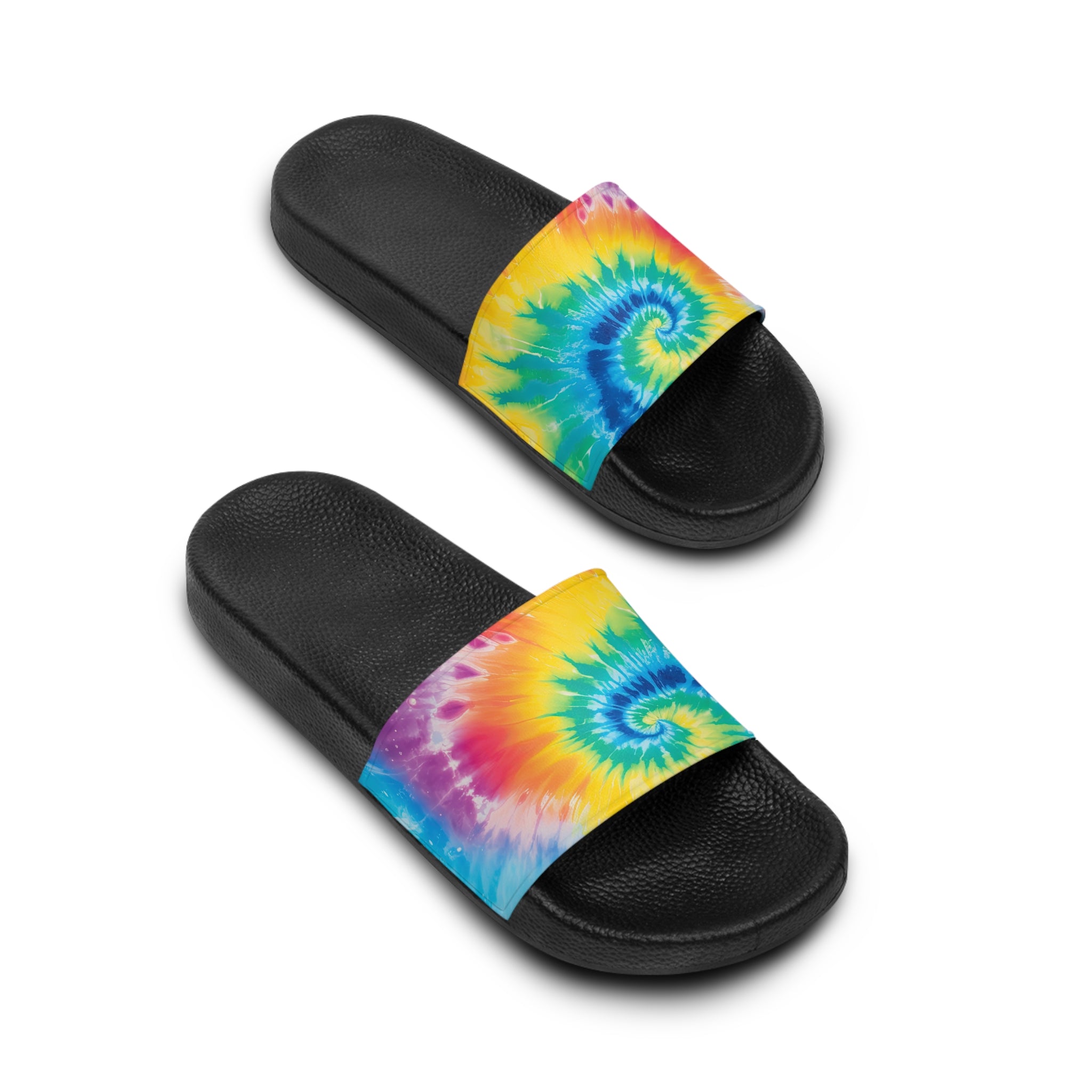 Tie Dye Women's Slide Sandals, Artsulli - Art is Long, Life is Short, Shoes, , , , , , , 