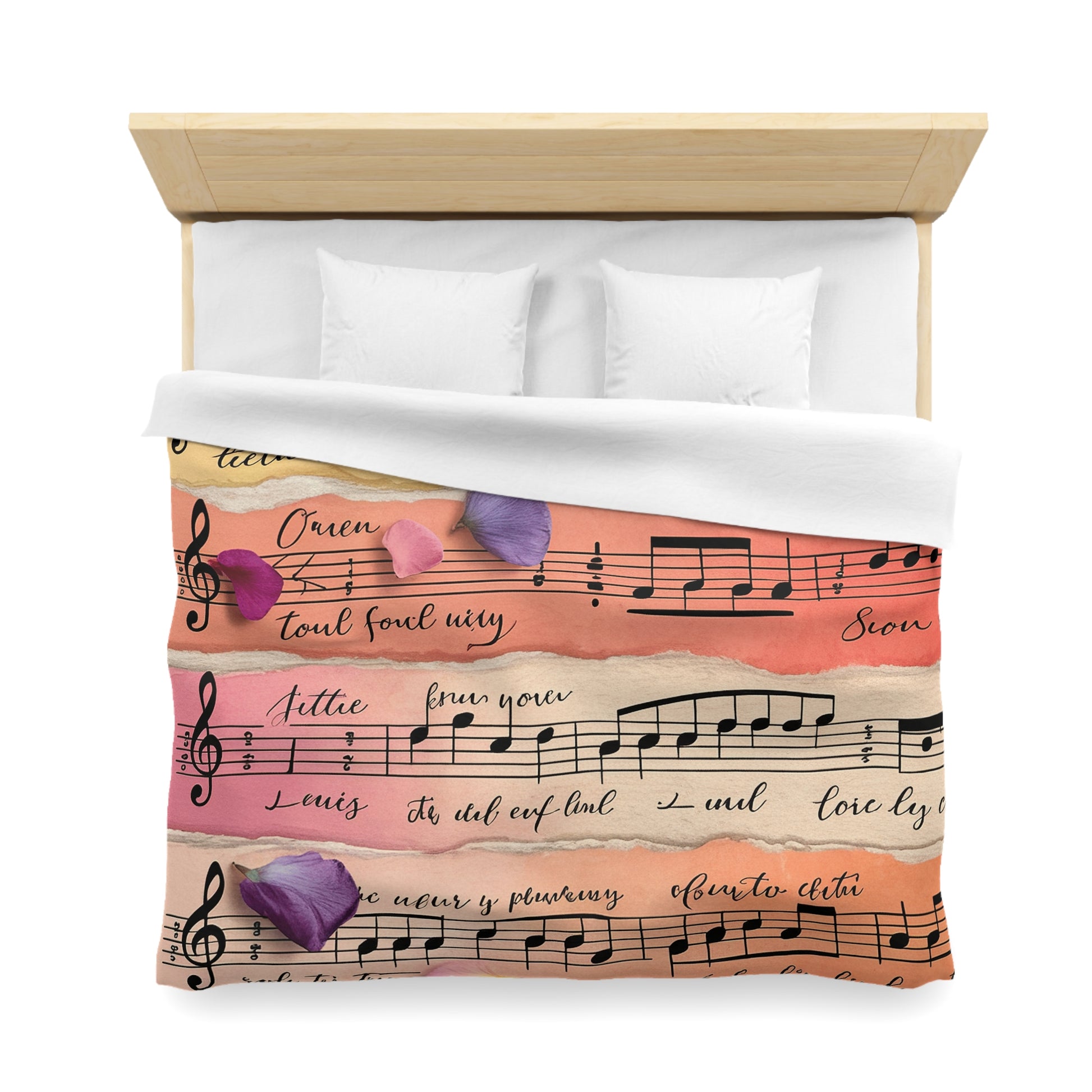 Torn Type Beat Sheet Music Multi-Color Microfiber Duvet Cover, Artsulli - Art is Long, Life is Short, Home Decor, , , , , , , 