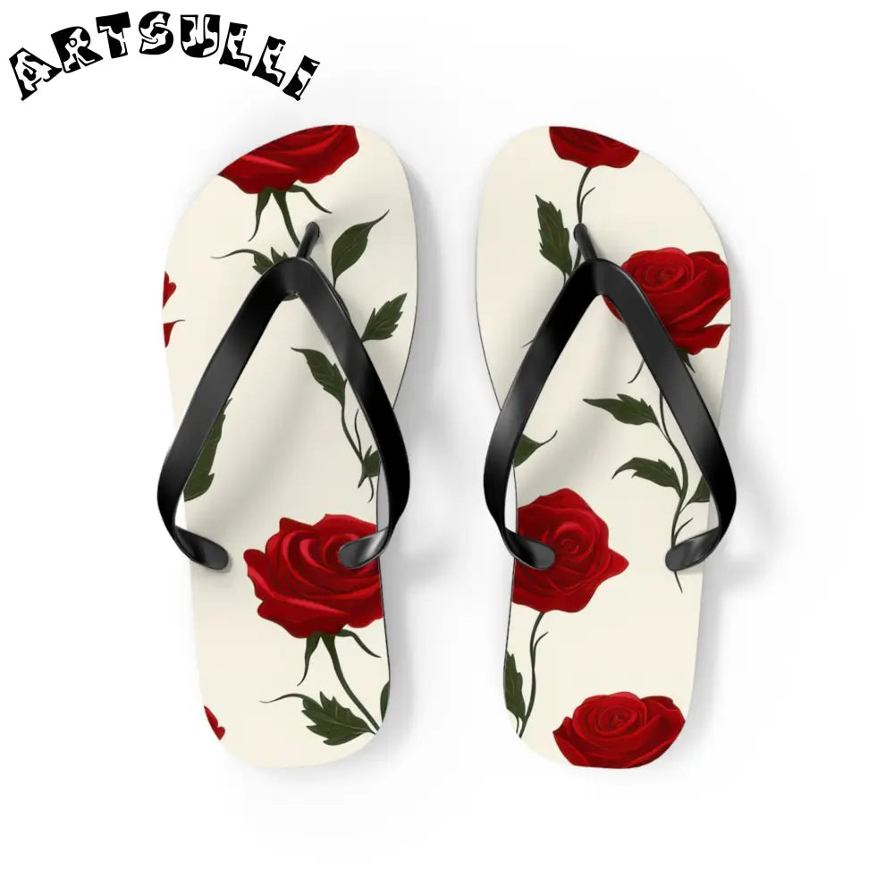 JAKKOUTTHEBXX Red Roses Flip Flops JAKKOUTTHEBXX Artsulli - Art