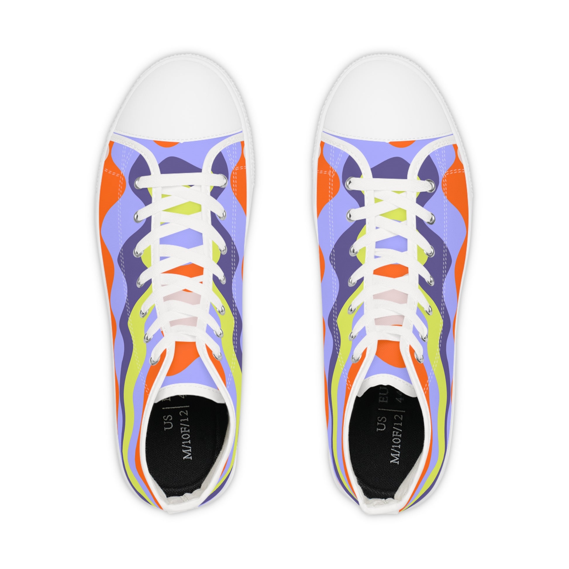 Waves II Red and Blue Men's High Top Sneakers, Artsulli - Art is Long, Life is Short, Shoes, , , , , , , 