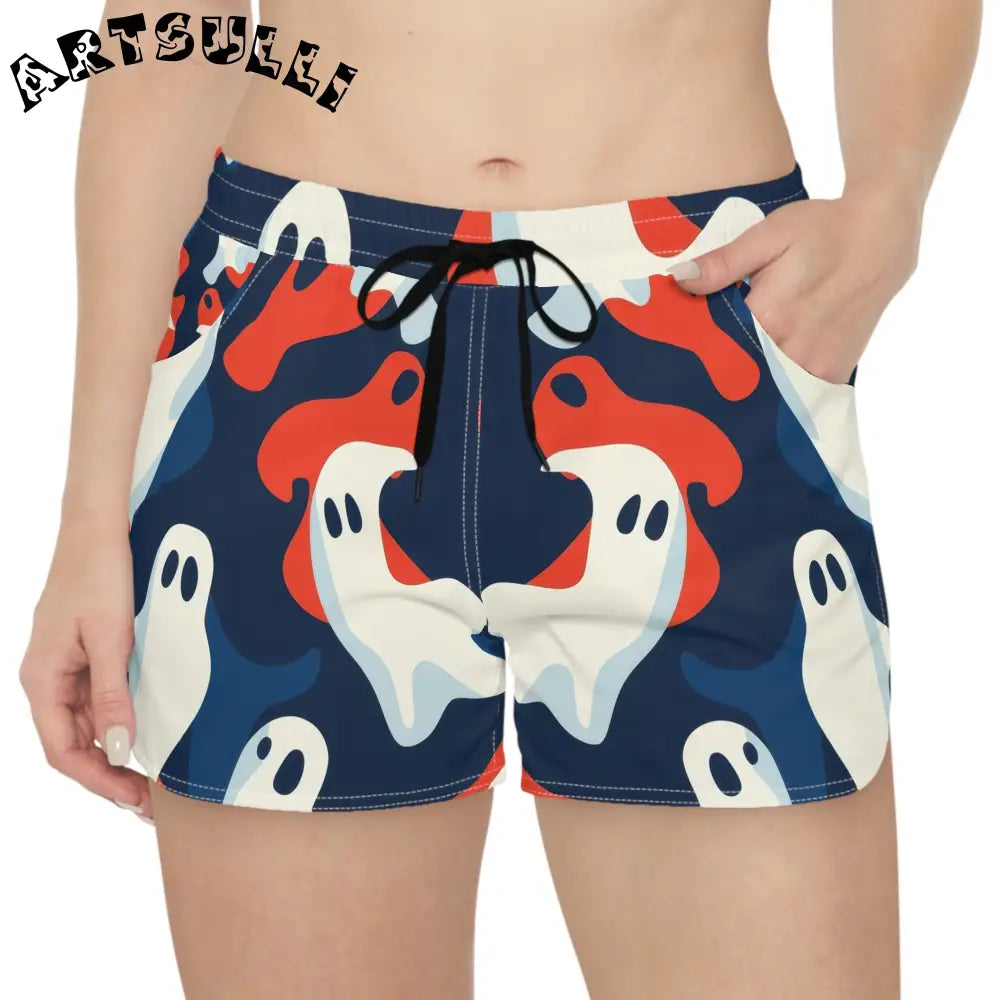 JAKKOUTTHEBXX Camo Ghosts Women’s Casual Shorts (AOP) JAKKOUTTHEBXX