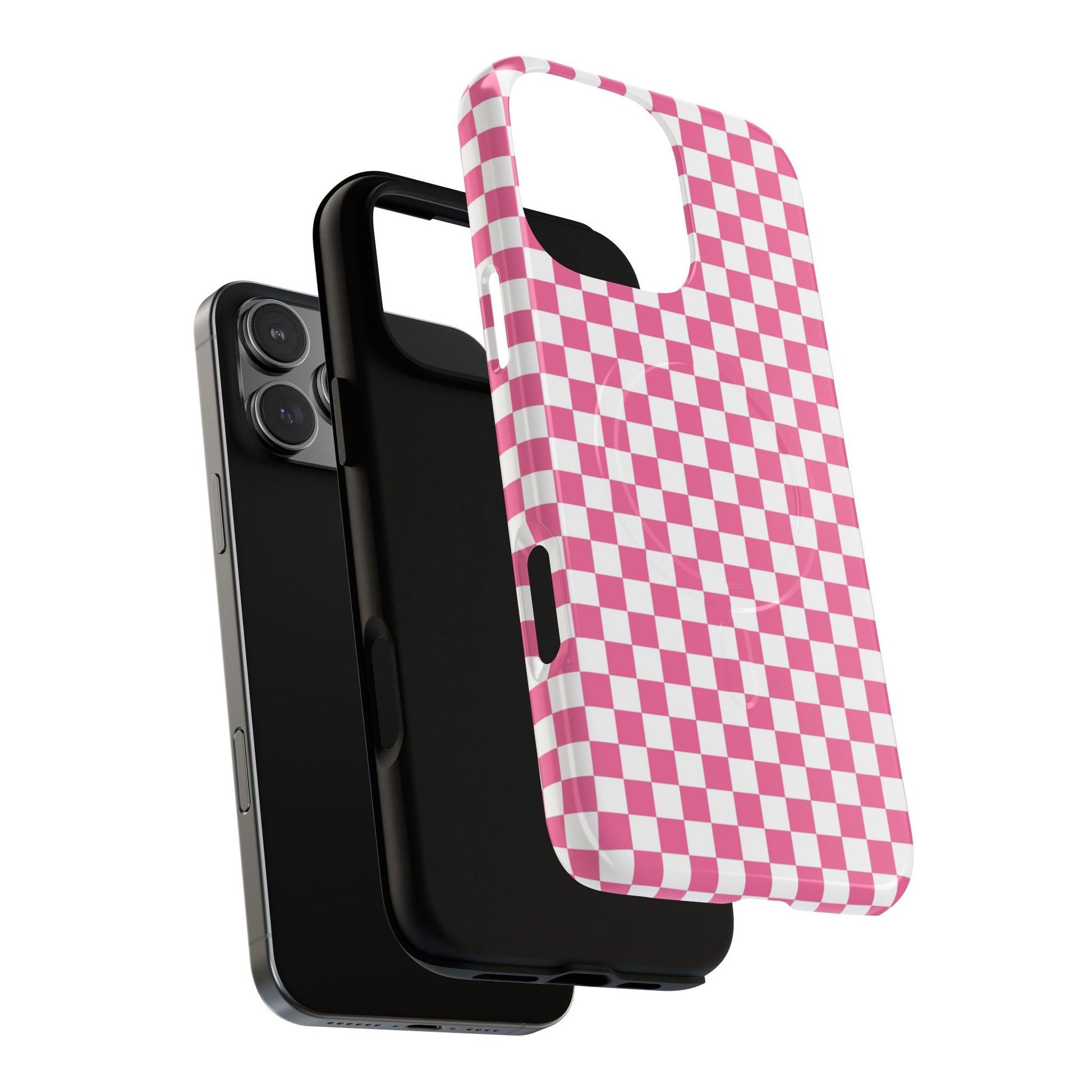 Yuyushiki Pink Check Tough Magnetic Cases, Artsulli - Art is Long, Life is Short, Phone Case, , , , , , , 
