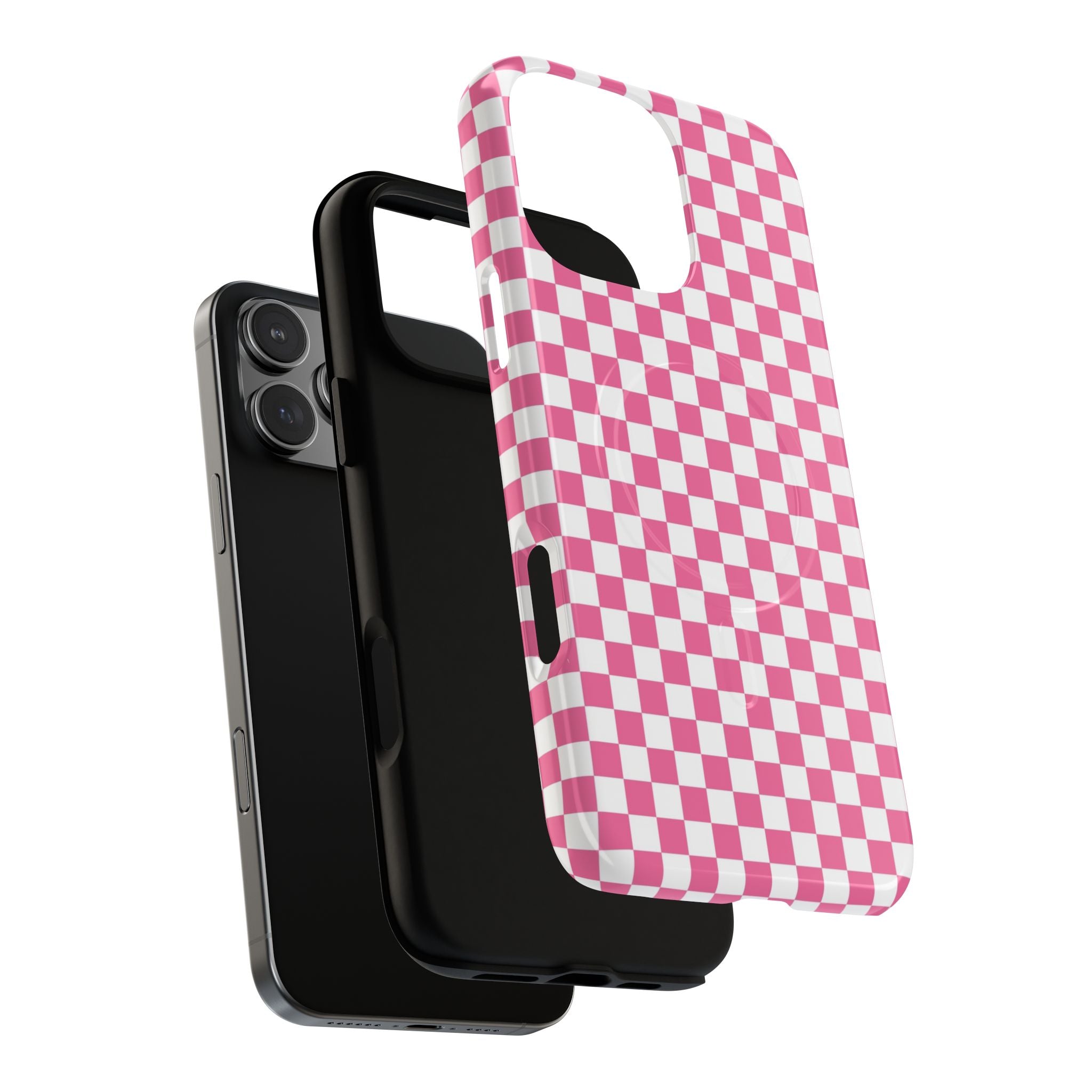 Yuyushiki Pink Check Tough Magnetic Cases, Artsulli - Art is Long, Life is Short, Phone Case, , , , , , , 