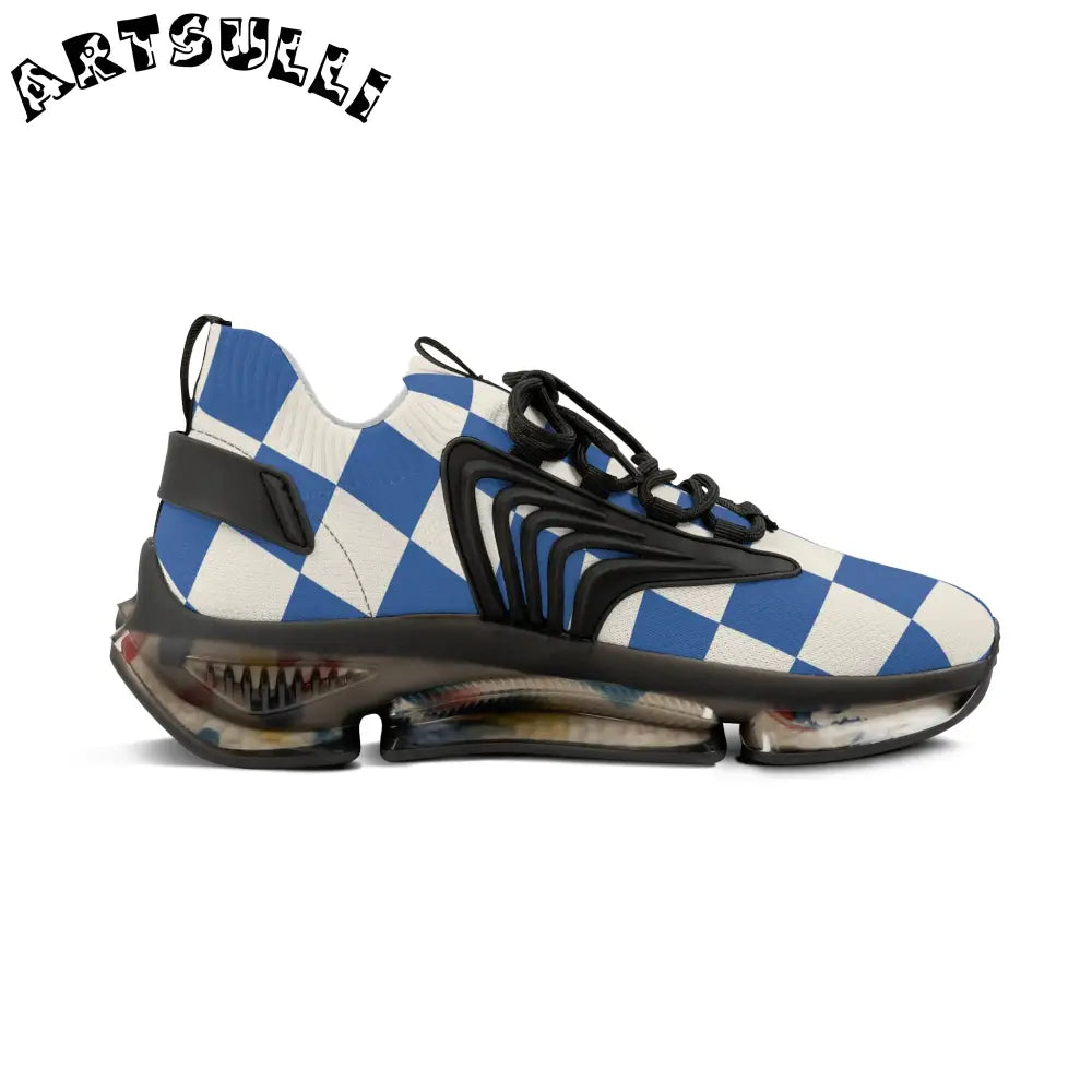 JAKKOUTTHEBXX Checkerboard Blue Men’s Mesh Sneakers JAKKOUTTHEBXX