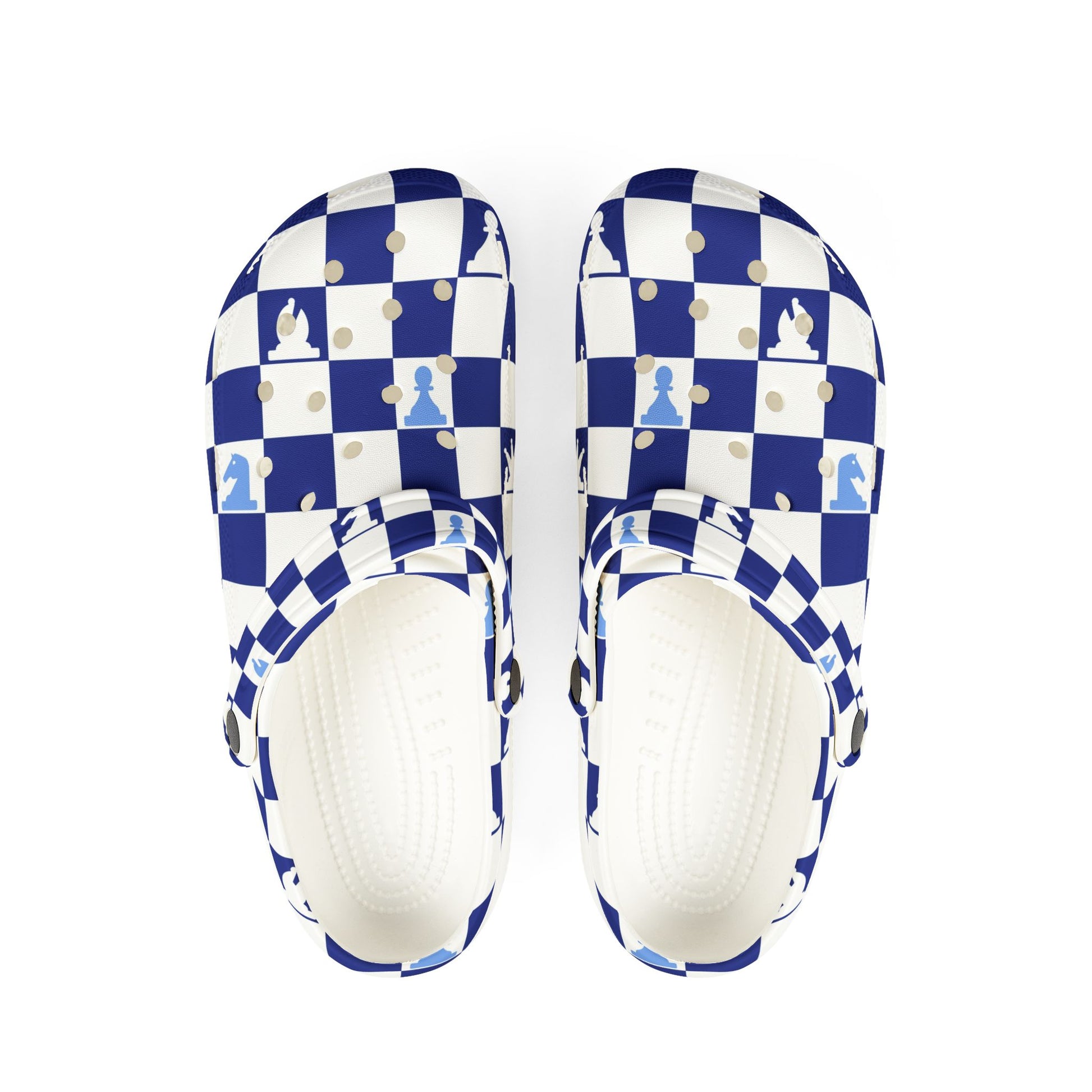 Chessboard Navy Blue EVA Foam Rubber Shoes (AOP), Artsulli - Art is Long, Life is Short, Shoes, Size, US 6 (Women's), Color, White, , , 24710863351008376774