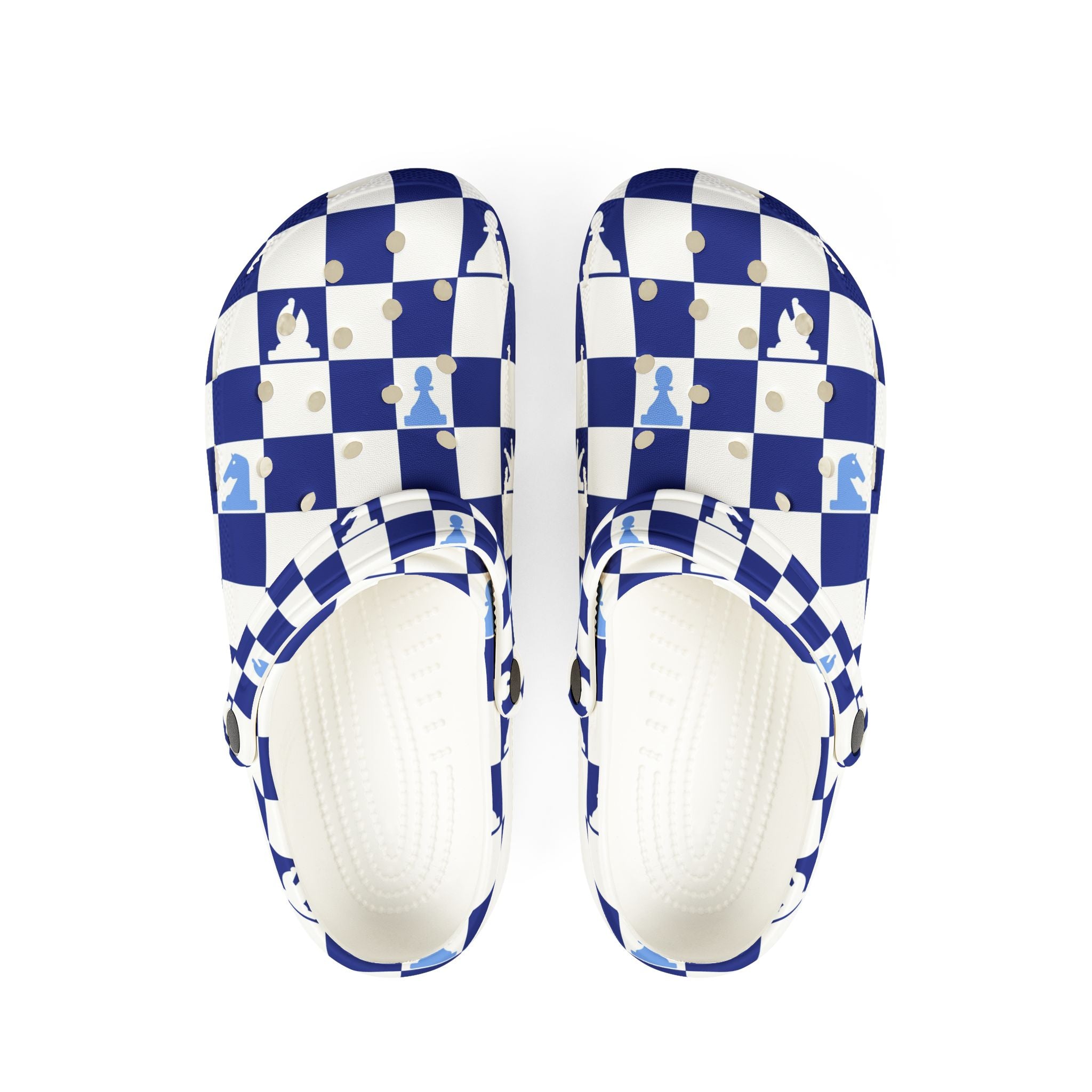 Chessboard Navy Blue EVA Foam Rubber Shoes (AOP), Artsulli - Art is Long, Life is Short, Shoes, Size, US 6 (Women's), Color, White, , , 24710863351008376774