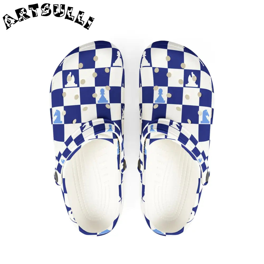 JAKKOUTTHEBXX Checkered Chess Art Printed EVA Foam Clogs 2025