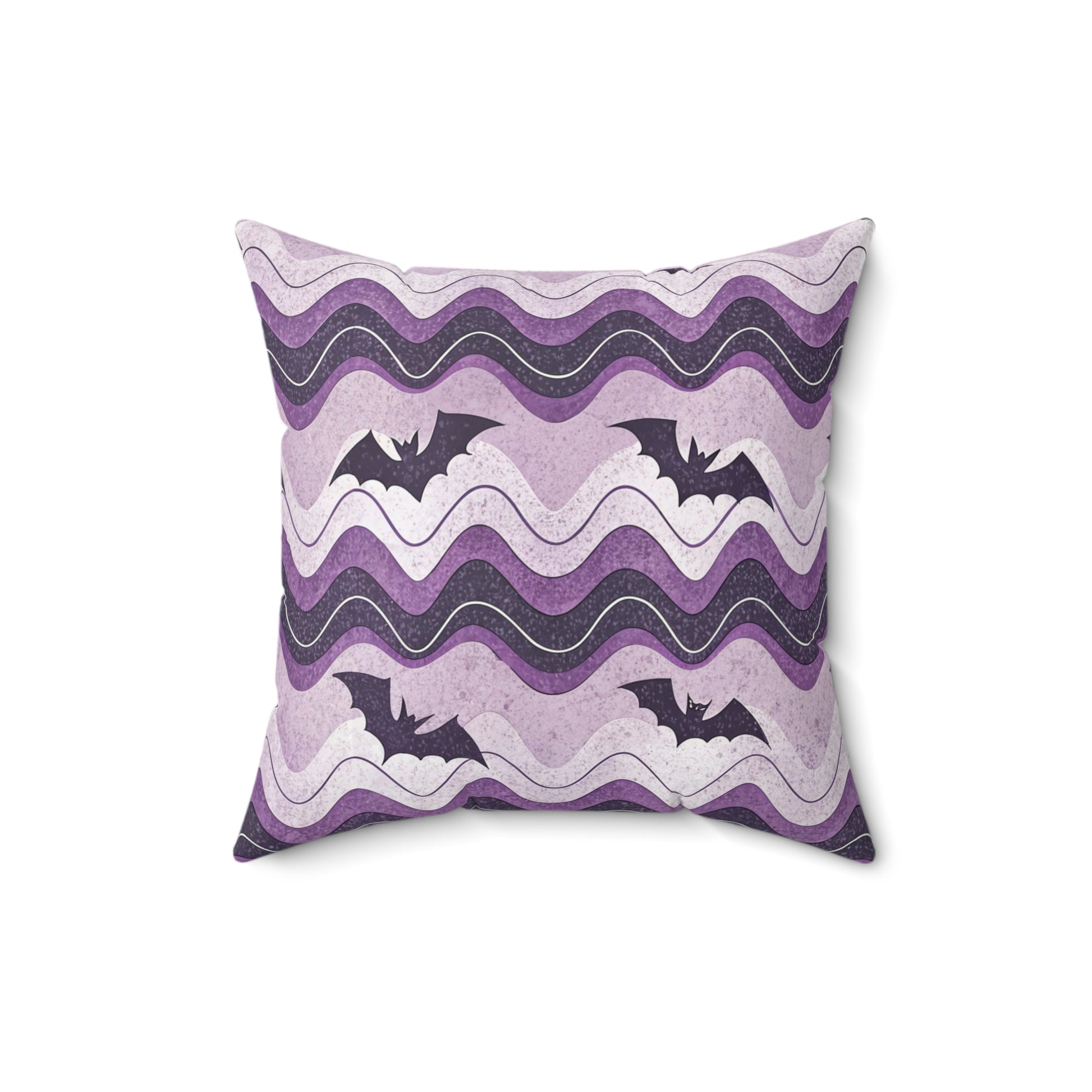 Bat Wave Spun Polyester Square Pillow, Artsulli - Art is Long, Life is Short, Home Decor, Size, 16" × 16", , , , , 44472345505085