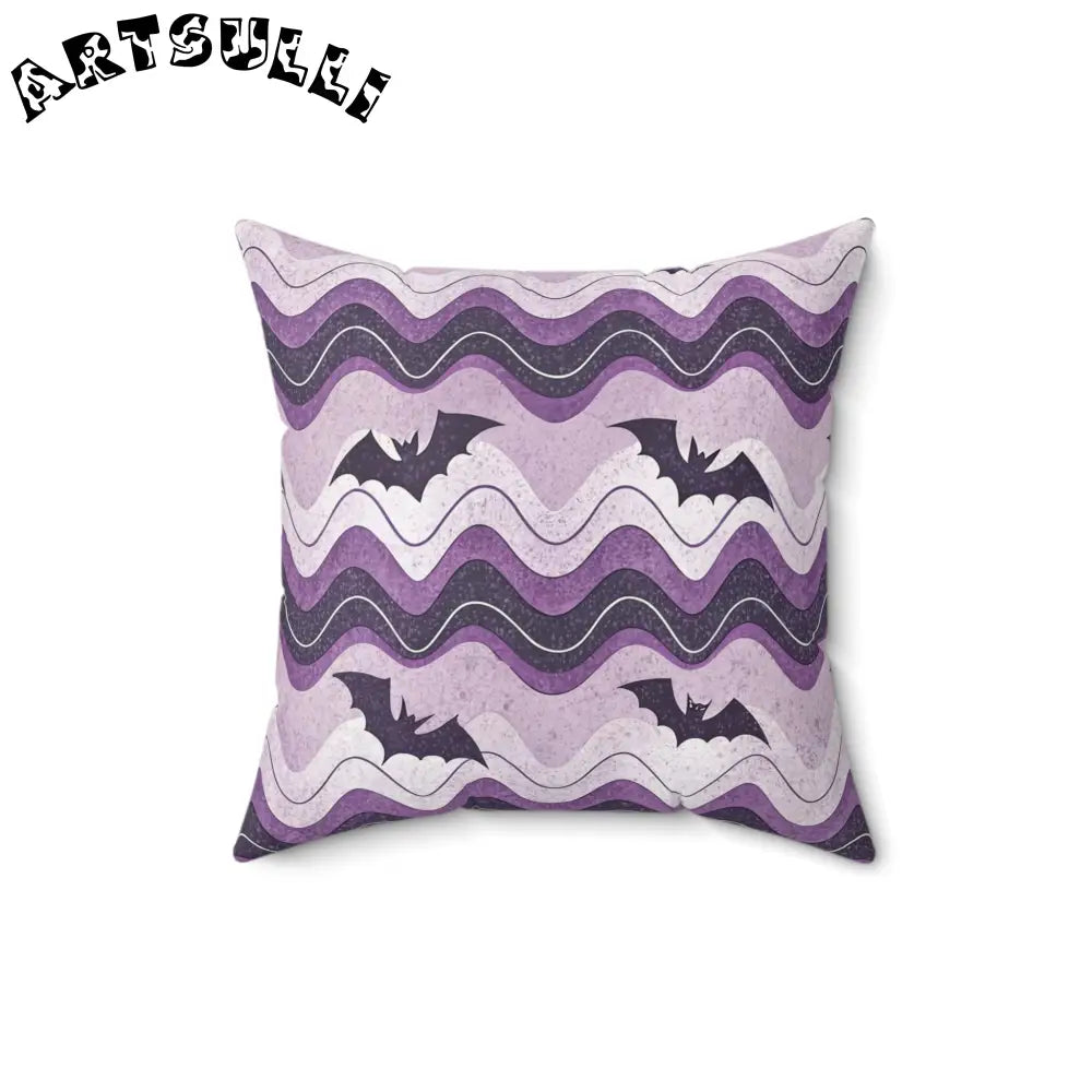 JAKKOUTTHEBXX Bat Wave Spun Polyester Square Pillow JAKKOUTTHEBXX