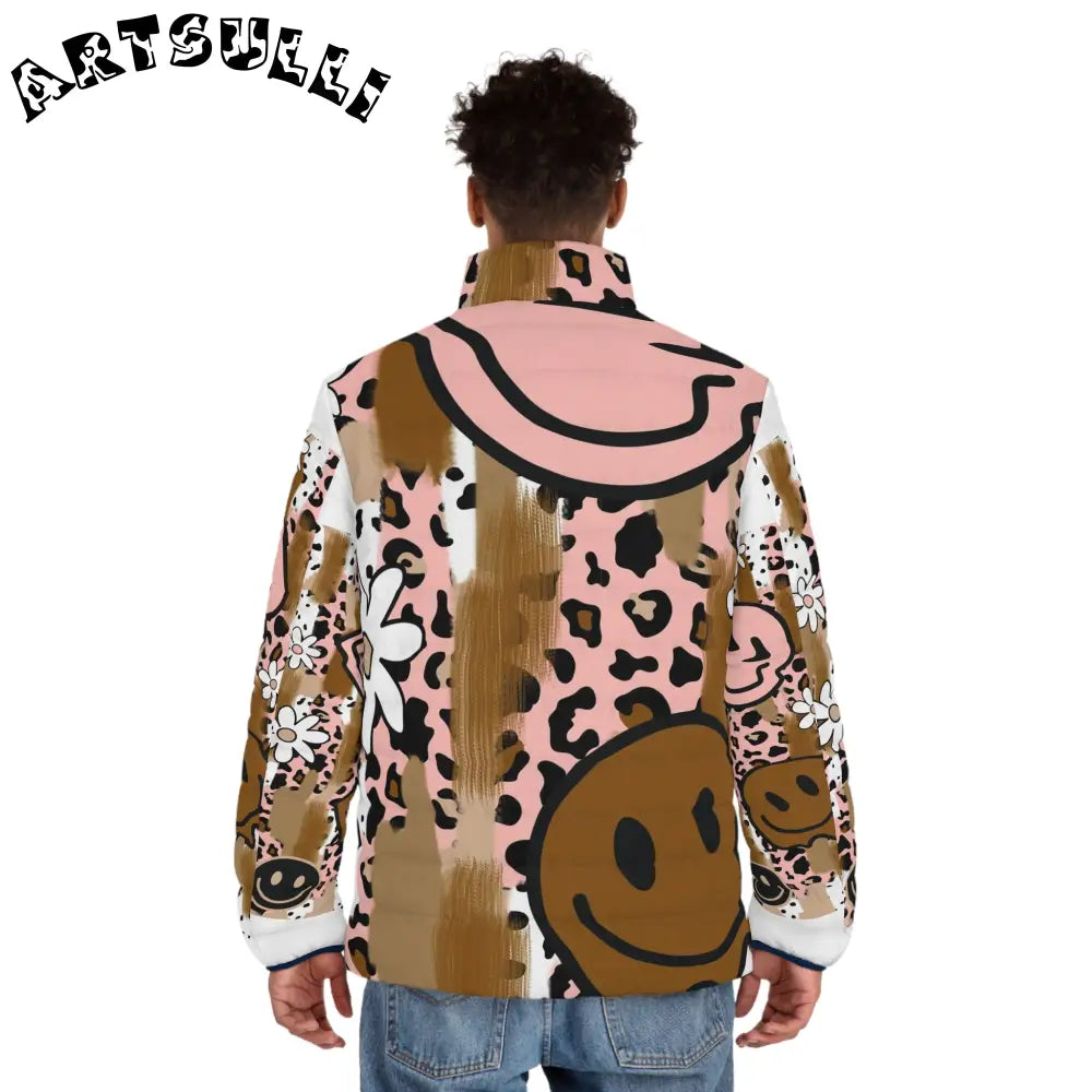 JAKKOUTTHEBXX Sutfin Ghosts Pop Art Men’s Puffer Jacket (AOP)