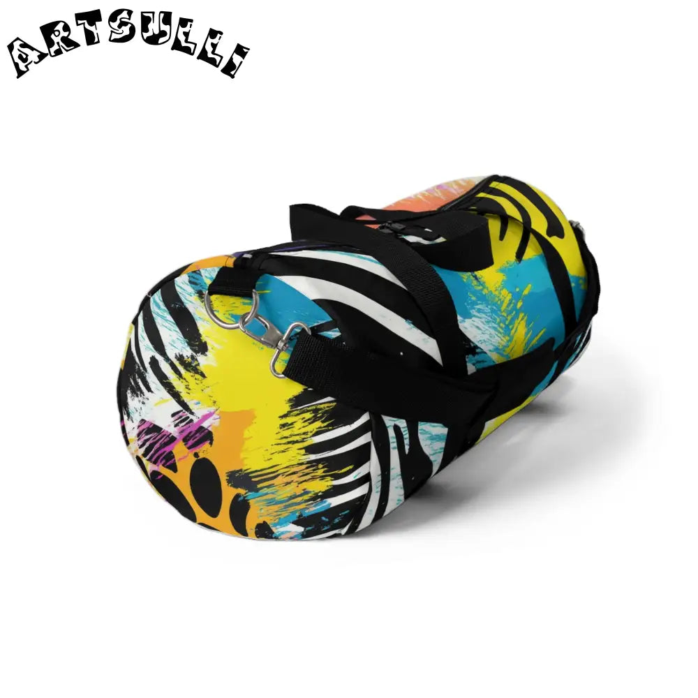 JAKKOUTTHEBXX Durable Brushstroke and Stripes Duffel Bag 2025