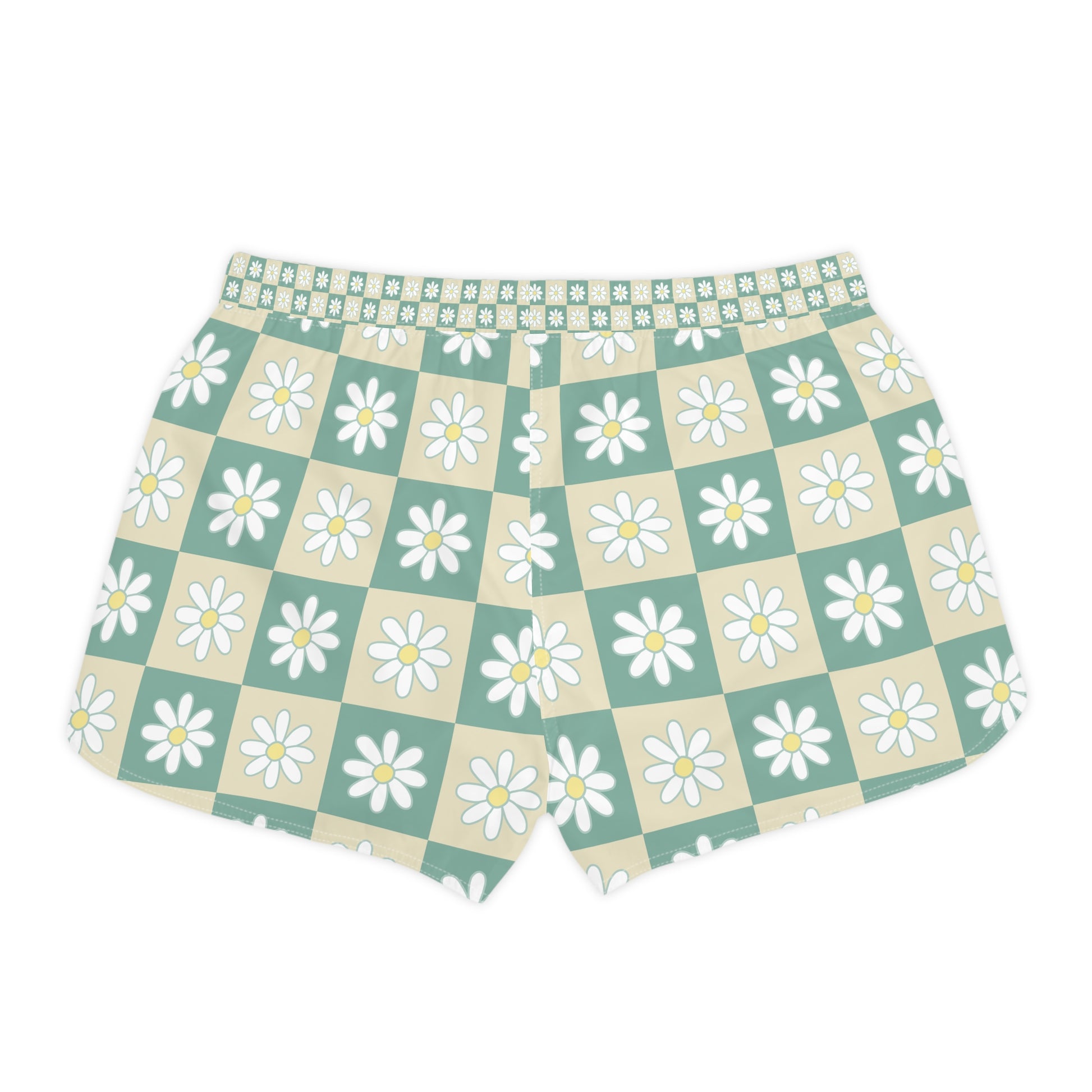 Retro Daisy Grid Women's Casual Shorts (AOP), Artsulli - Art is Long, Life is Short, All Over Prints, , , , , , , 