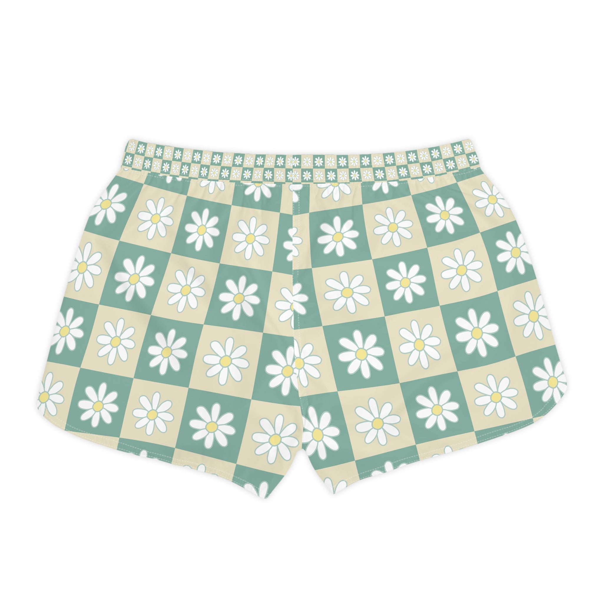 Retro Daisy Grid Women's Casual Shorts (AOP), Artsulli - Art is Long, Life is Short, All Over Prints, , , , , , , 