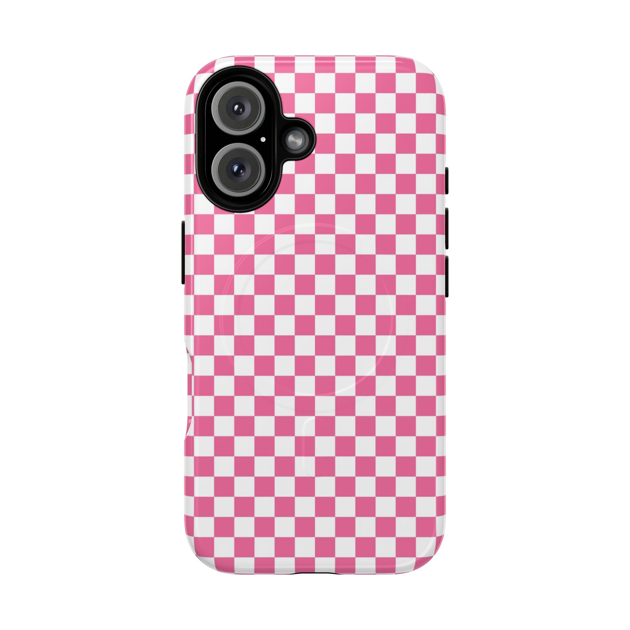 Yuyushiki Pink Check Tough Magnetic Cases, Artsulli - Art is Long, Life is Short, Phone Case, Size, iPhone 16, Surface, Glossy, , , 22563490686151615658