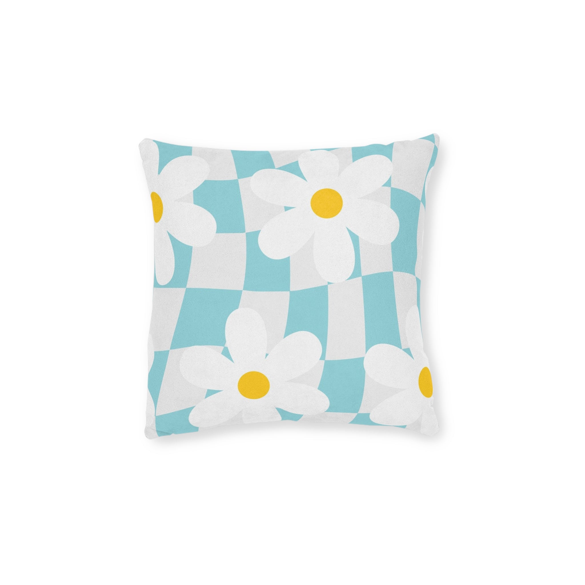 Trippy Check Garden Square Pillow, Artsulli - Art is Long, Life is Short, Home Decor, , , , , , , 