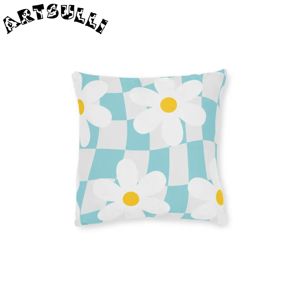 JAKKOUTTHEBXX Trippy Check Garden Square Pillow JAKKOUTTHEBXX