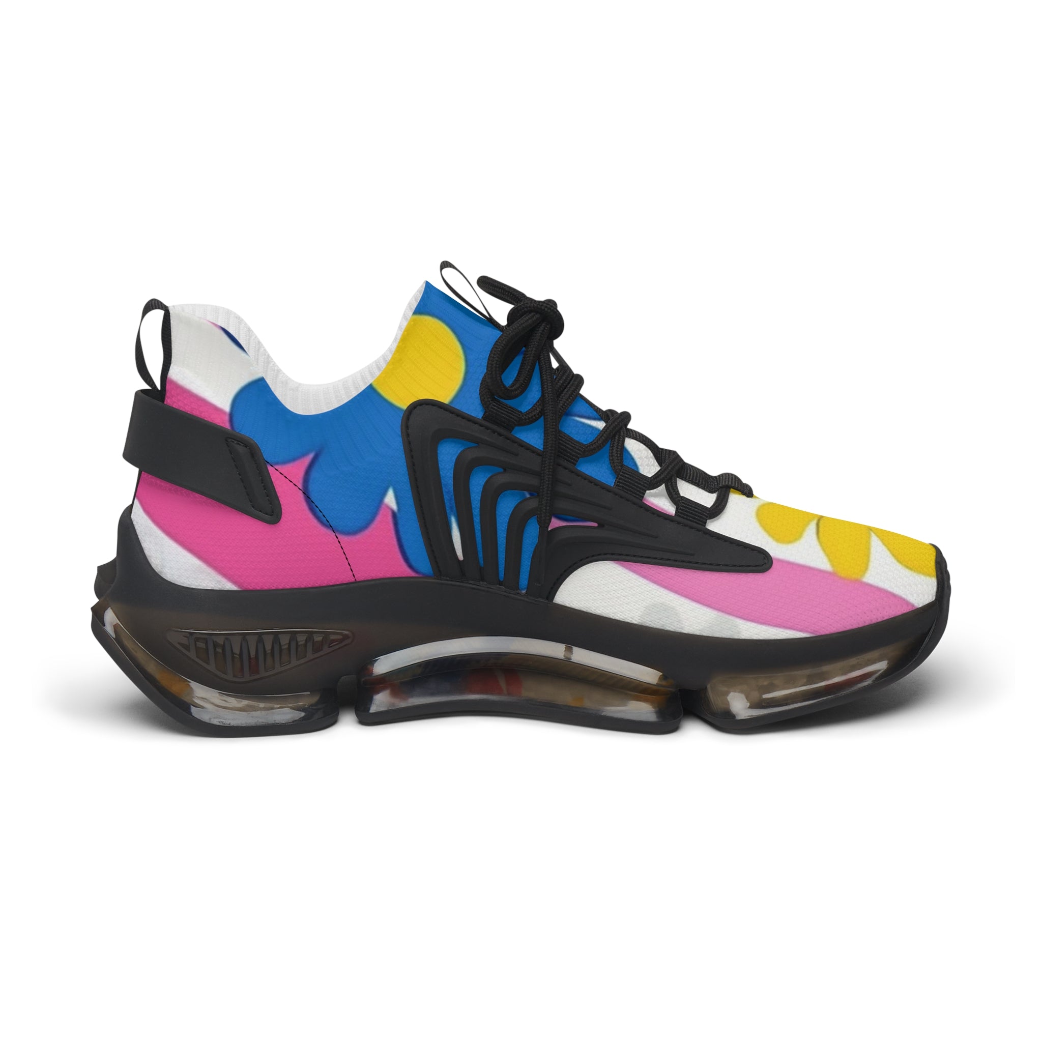 Flowers x Stripes Multi-Color Women's Mesh Sneakers, Artsulli - Art is Long, Life is Short, Shoes, , , , , , , 