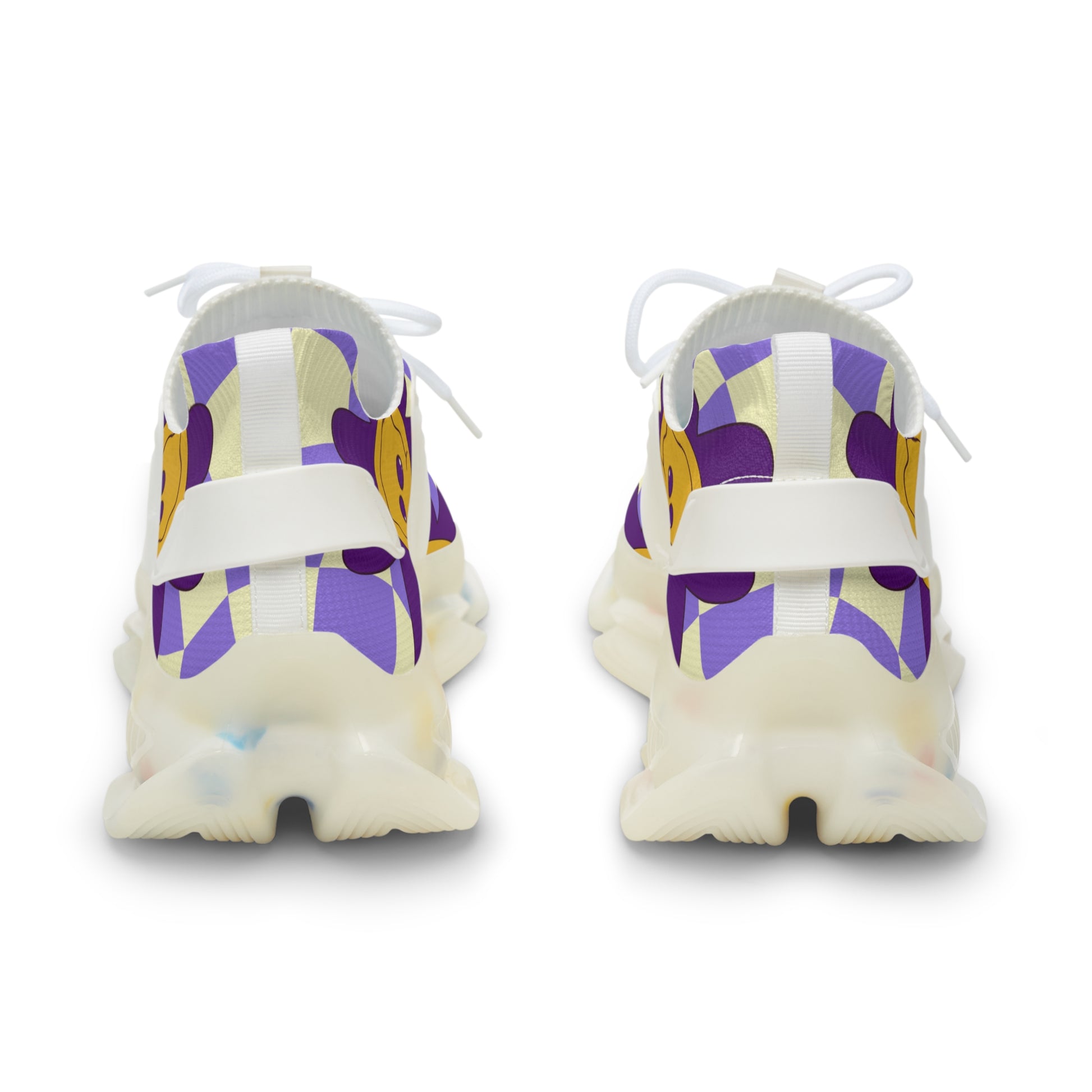 Trippy Flower Power Motifs Men's Mesh Sneakers, Artsulli - Art is Long, Life is Short, Shoes, , , , , , , 