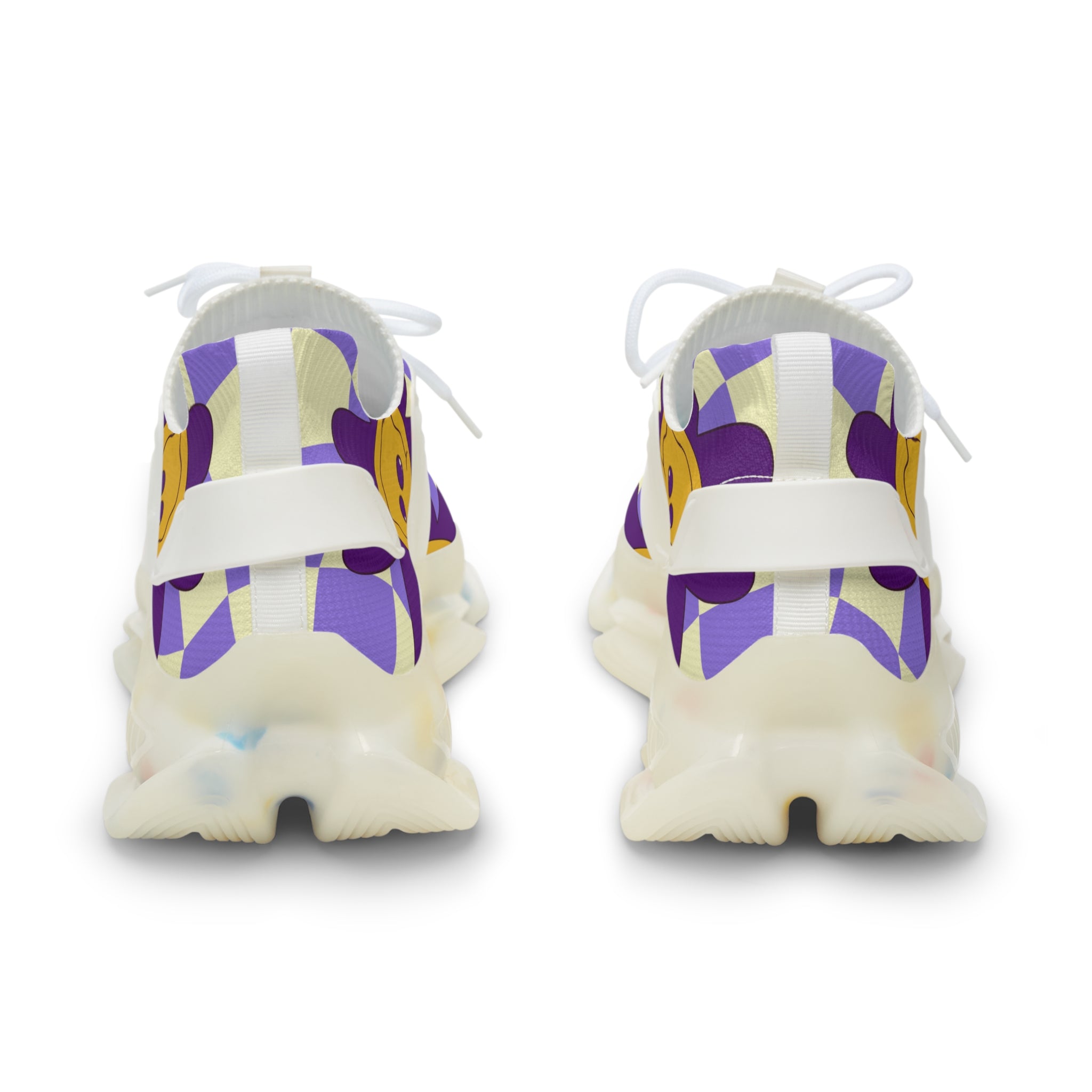 Trippy Flower Power Motifs Men's Mesh Sneakers, Artsulli - Art is Long, Life is Short, Shoes, , , , , , , 