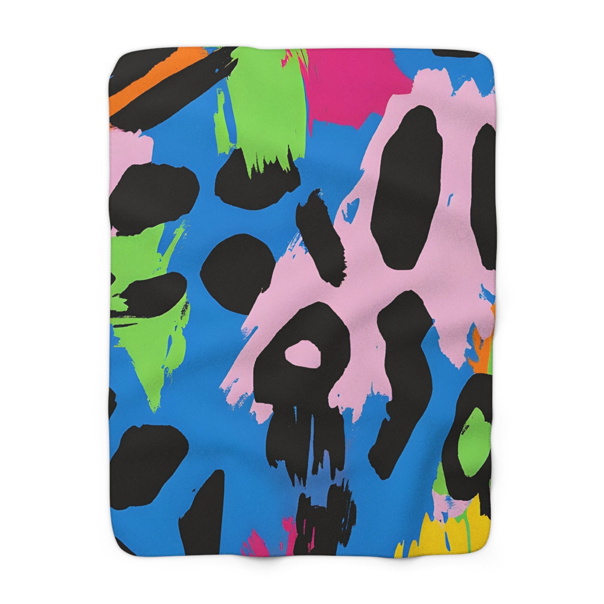 90s Neon Sherpa Fleece Blanket, Artsulli - Art is Long, Life is Short, Home Decor, Size, 50" × 60", , , , , 30753771389325767335