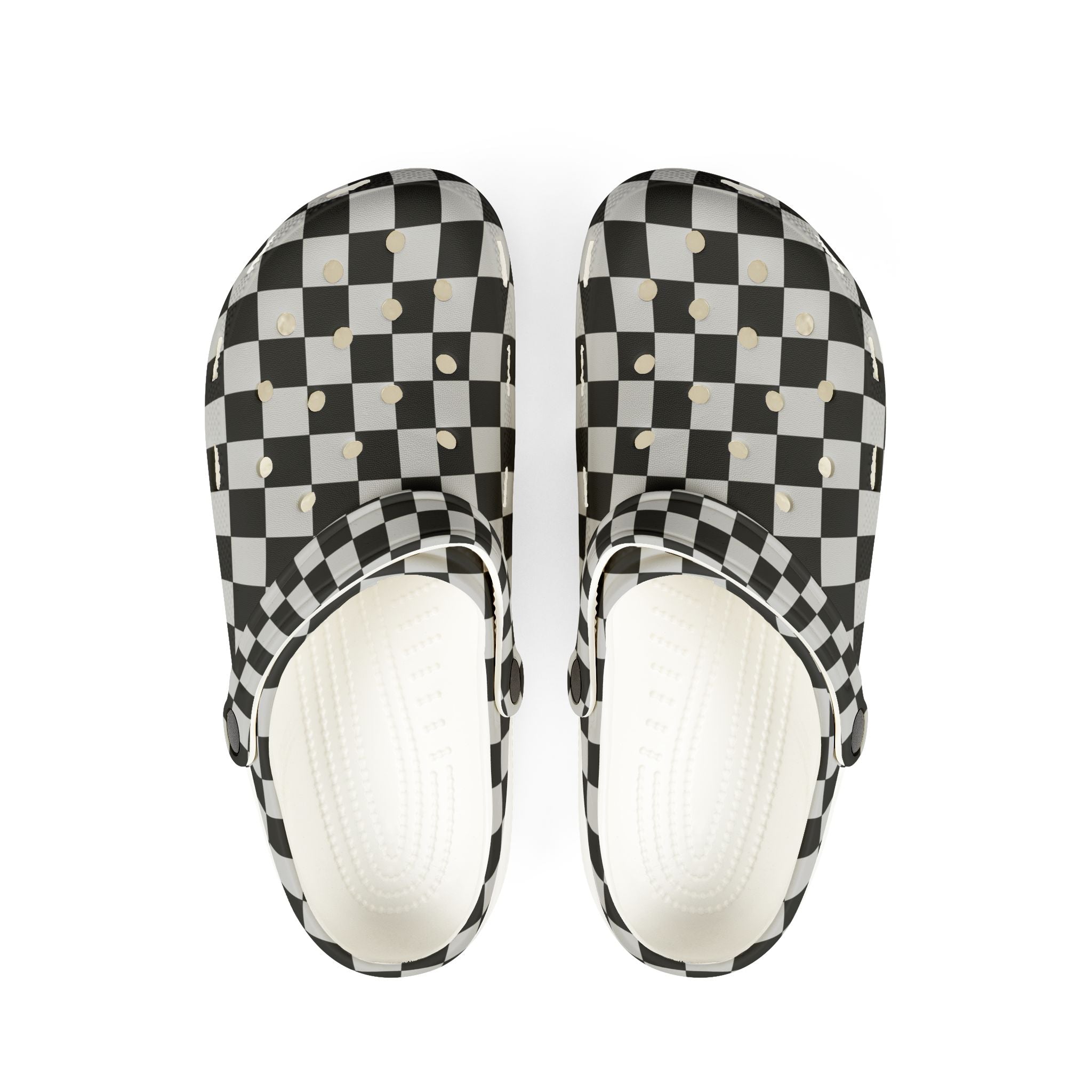 Checkerboard Dada Black and Light Gray EVA Foam Rubber Shoes (AOP), Artsulli - Art is Long, Life is Short, Shoes, Size, US 6 (Women's), Color, White, , , 92129025635577107870
