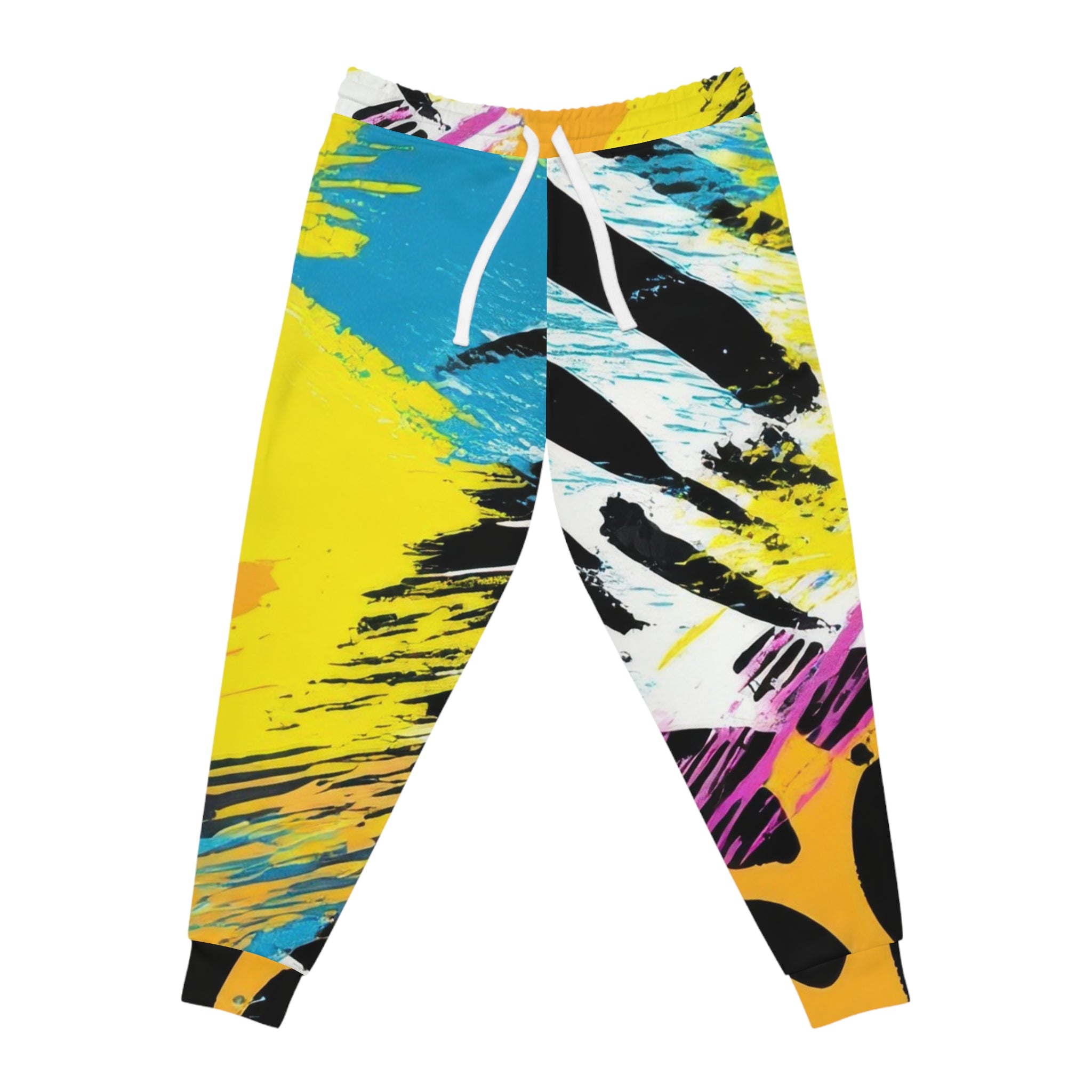 Zebra Stripes x Leopard Print x Paint Splatter Multi-Color Athletic Joggers (AOP), Artsulli - Art is Long, Life is Short, All Over Prints, Size, S, Color, Seam thread color automatically matched to design, , , 17714192963660