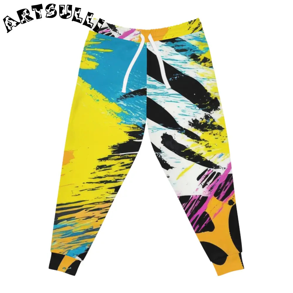 Zebra Stripes x Leopard Print x Paint Splatter Multi-Color Athletic Joggers (AOP), Artsulli - Art is Long, Life is Short, All Over Prints, Size, S, Color, Seam thread color automatically matched to design, , , 17714192963660