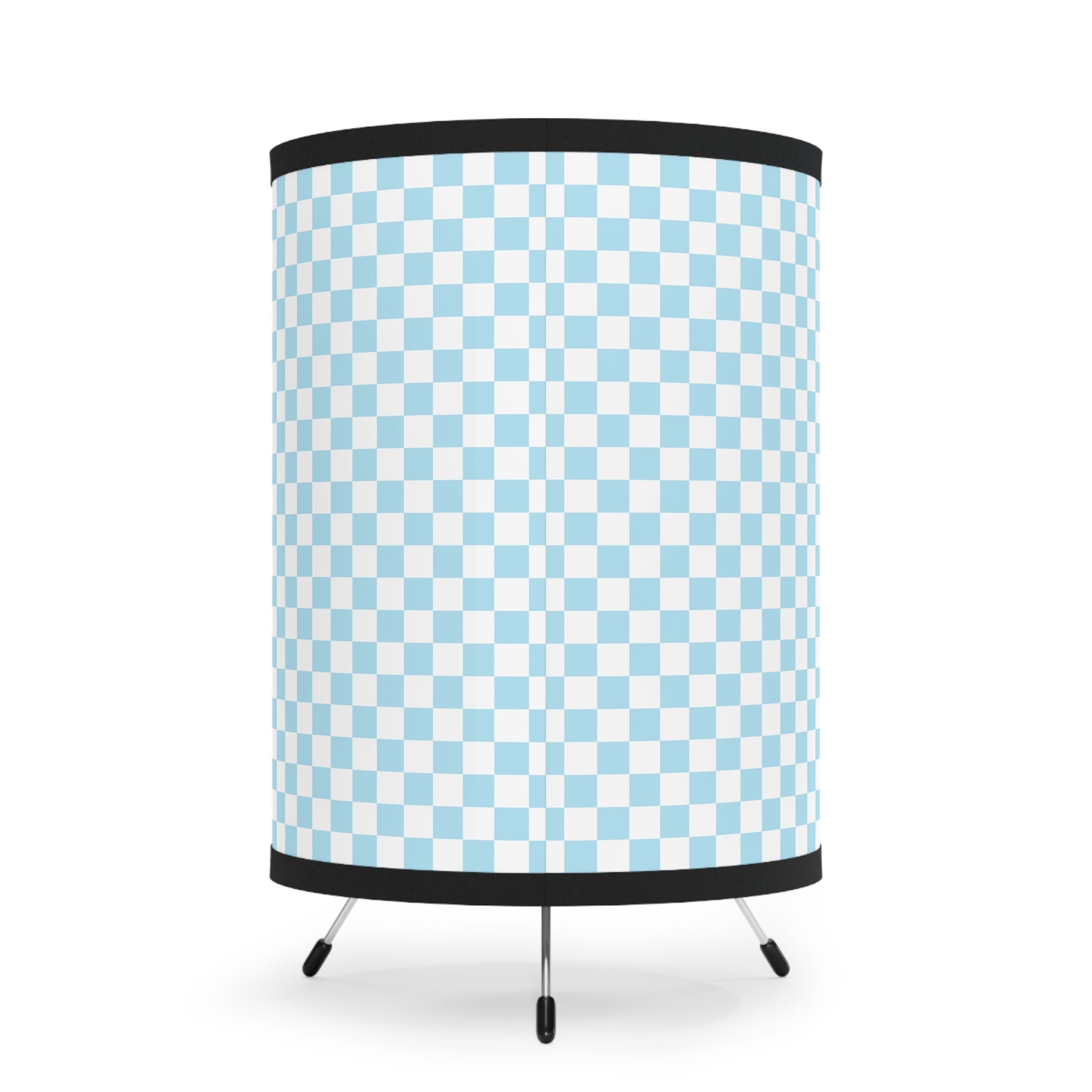 Checkerboard Sky Blue Tripod Lamp with High-Res Printed Shade, US\CA plug, Artsulli - Art is Long, Life is Short, Home Decor, , , , , , , 