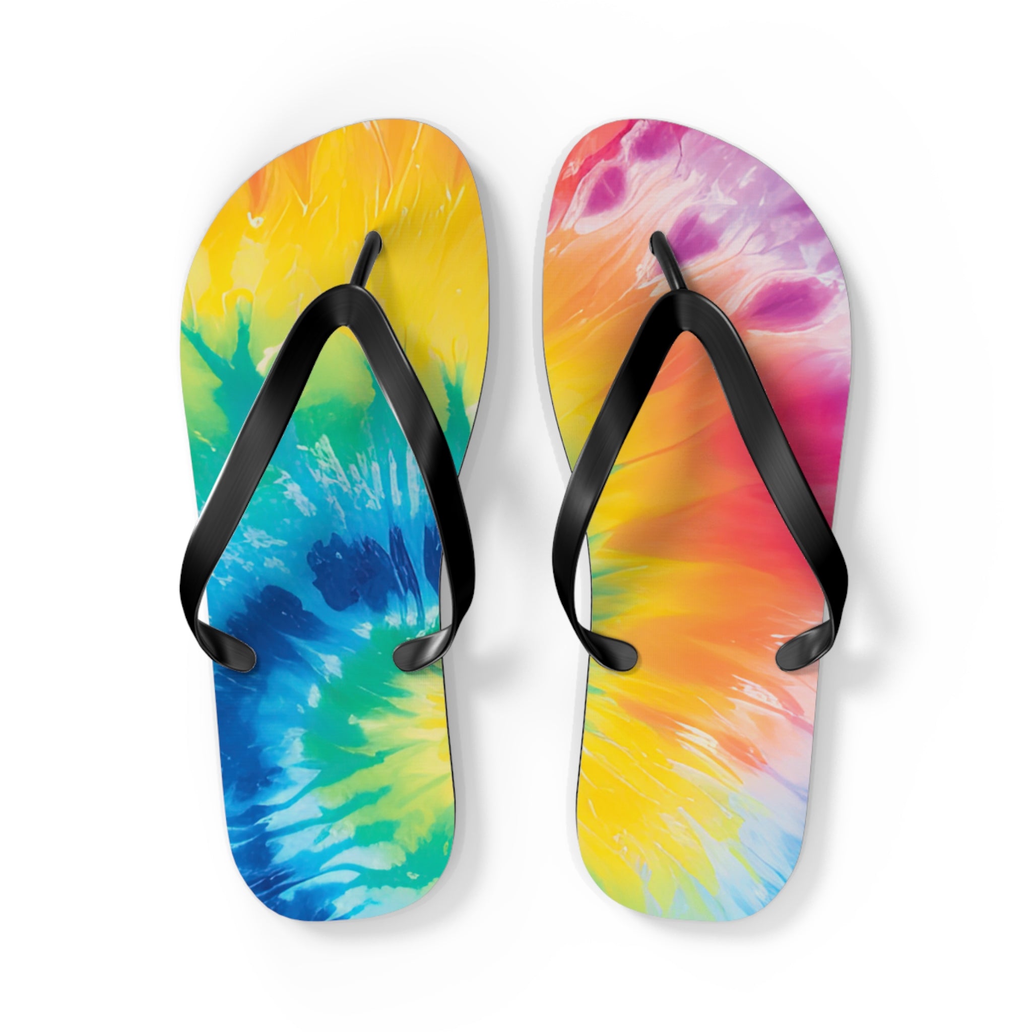 Tie Dye Flip Flops, Artsulli - Art is Long, Life is Short, Shoes, Size, L, Color, Black sole, , , 18746167032165739240