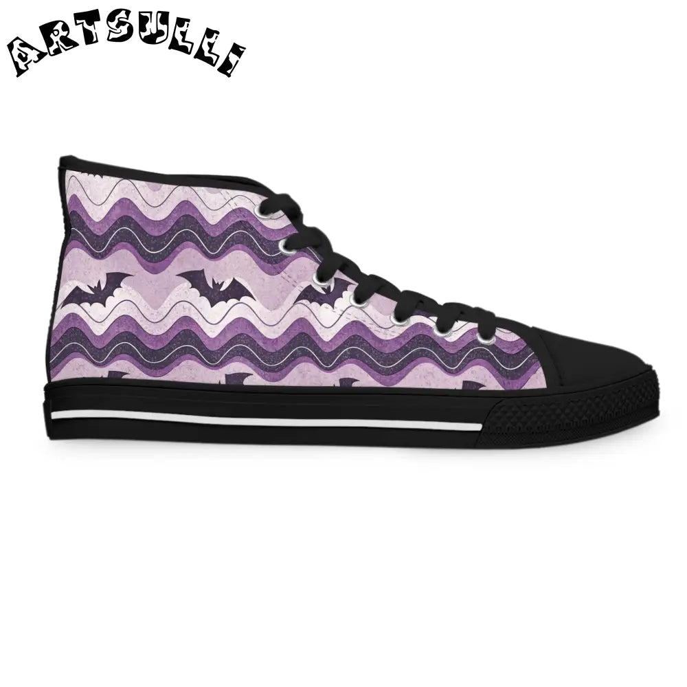JAKKOUTTHEBXX Bat Wave Purple Women’s High Top Sneakers