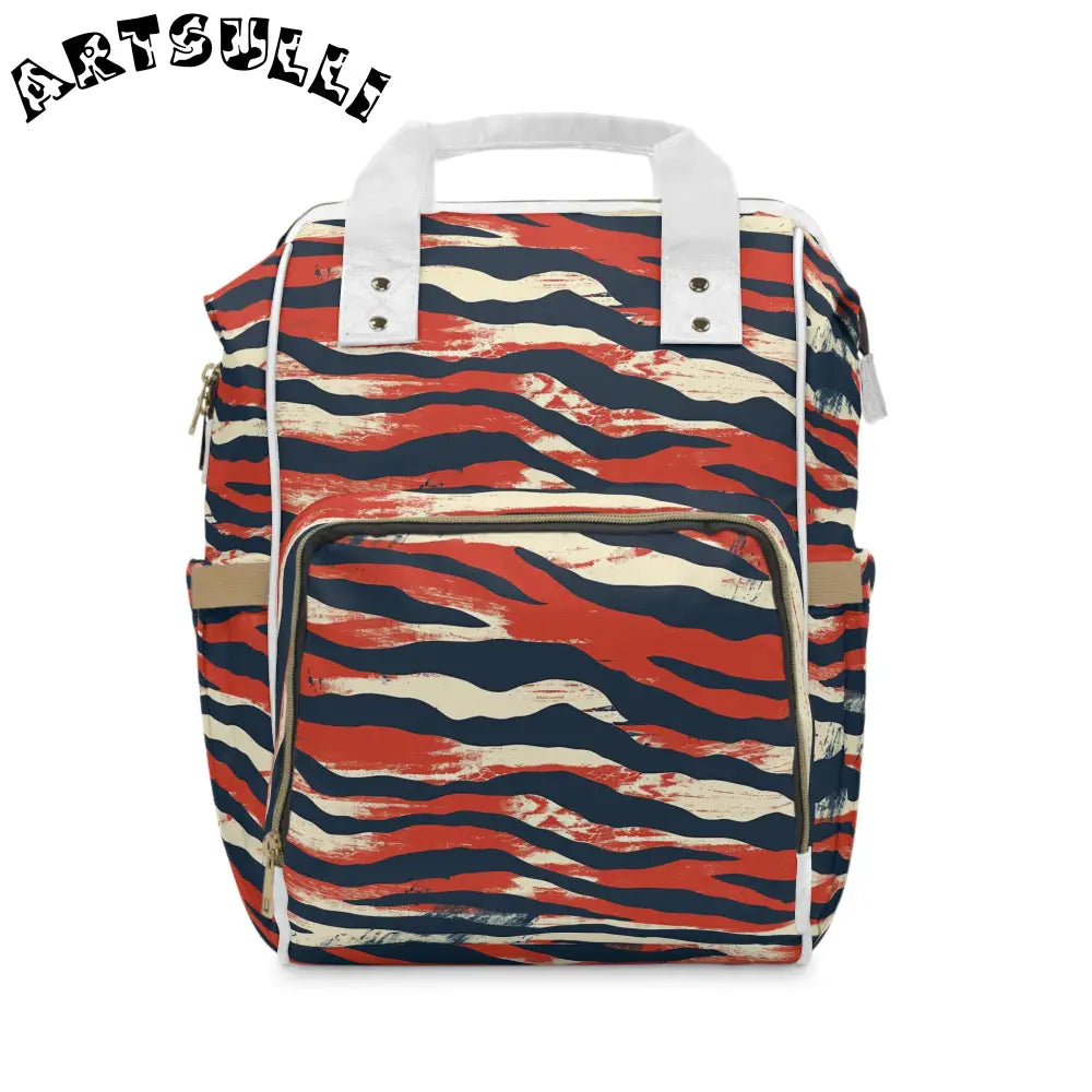 JAKKOUTTHEBXX Capricious Tiger Wave Multifunctional Diaper Backpack