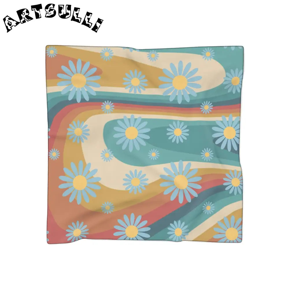JAKKOUTTHEBXX Psychedelic Floral Hills Multi-Color Poly Scarf