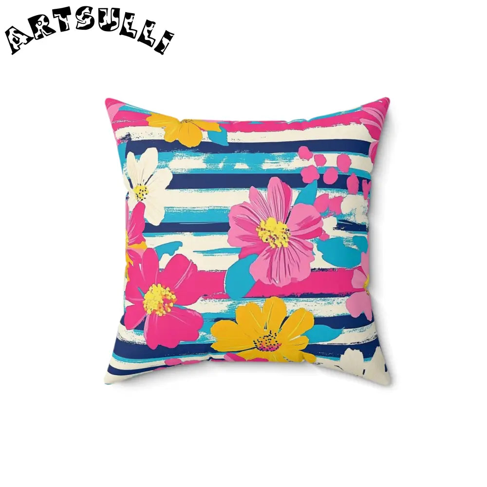 JAKKOUTTHEBXX Dayglo Floral Stripes Multi-Color Spun Polyester