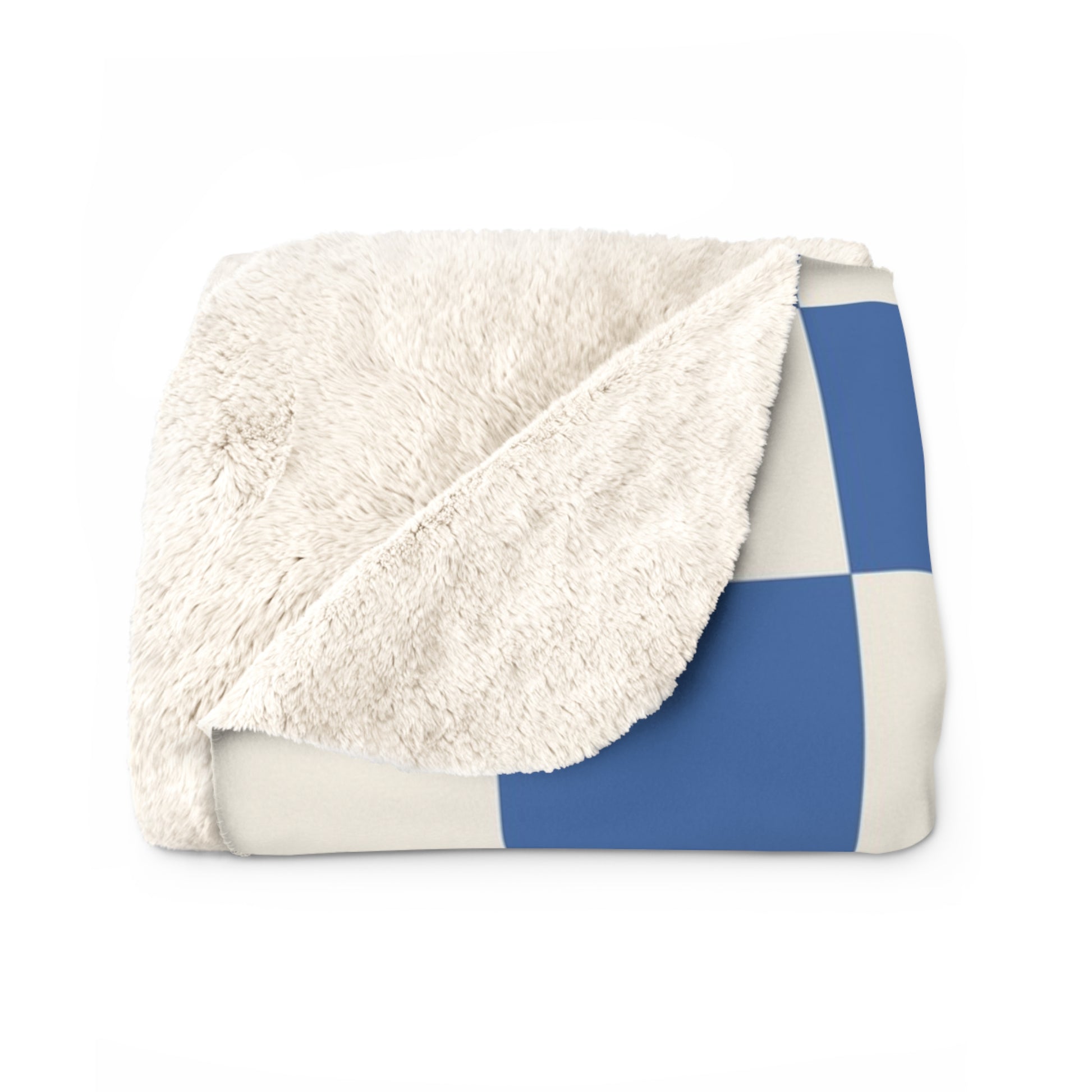 Checkerboard Blue Sherpa Fleece Blanket, Artsulli - Art is Long, Life is Short, Home Decor, , , , , , , 