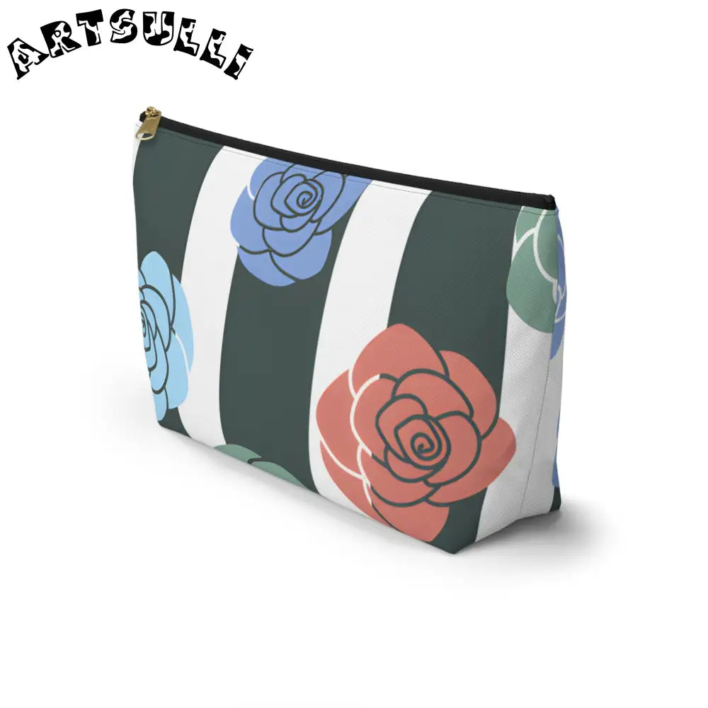 JAKKOUTTHEBXX Stripes x Roses Black and White Accessory Pouch w