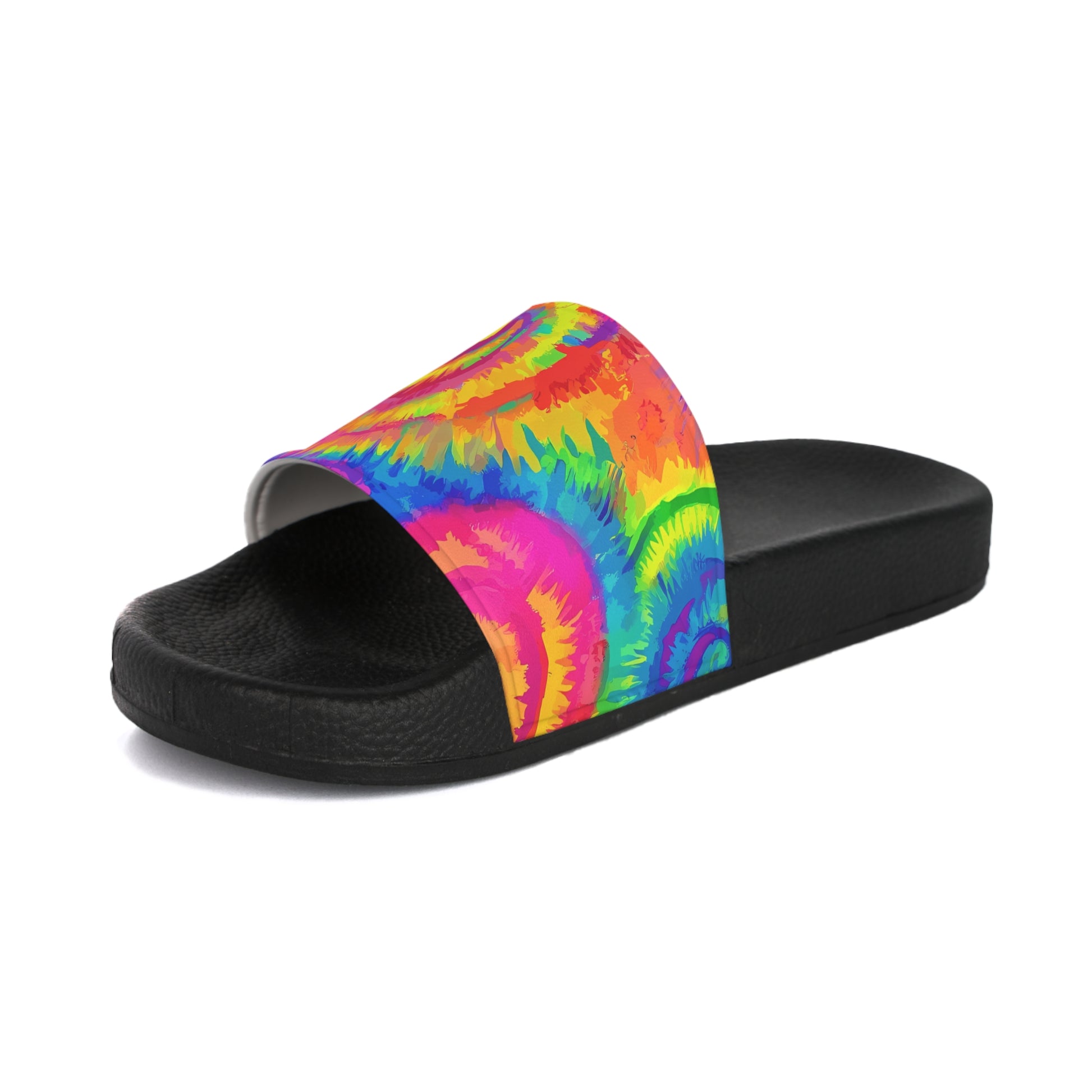 Arcane Tie Dye Men's Slide Sandals, Artsulli - Art is Long, Life is Short, Shoes, , , , , , , 