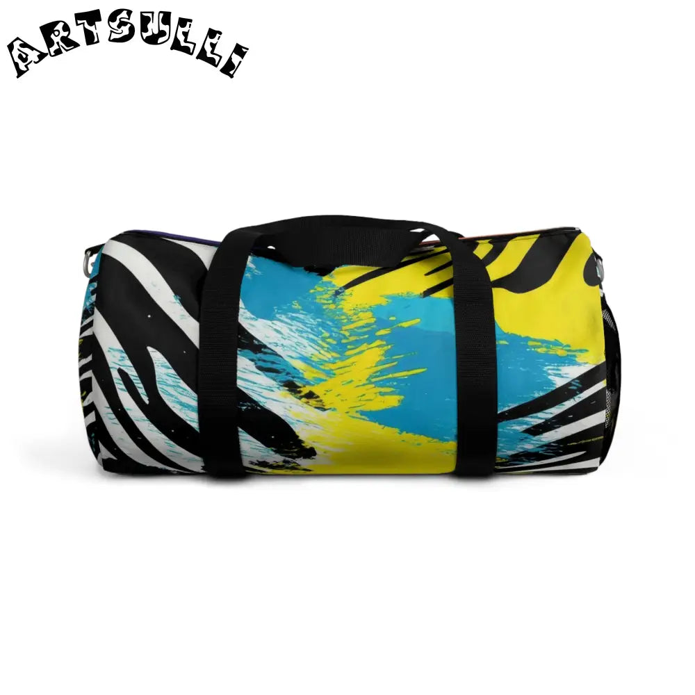 JAKKOUTTHEBXX Durable Brushstroke and Stripes Duffel Bag 2025