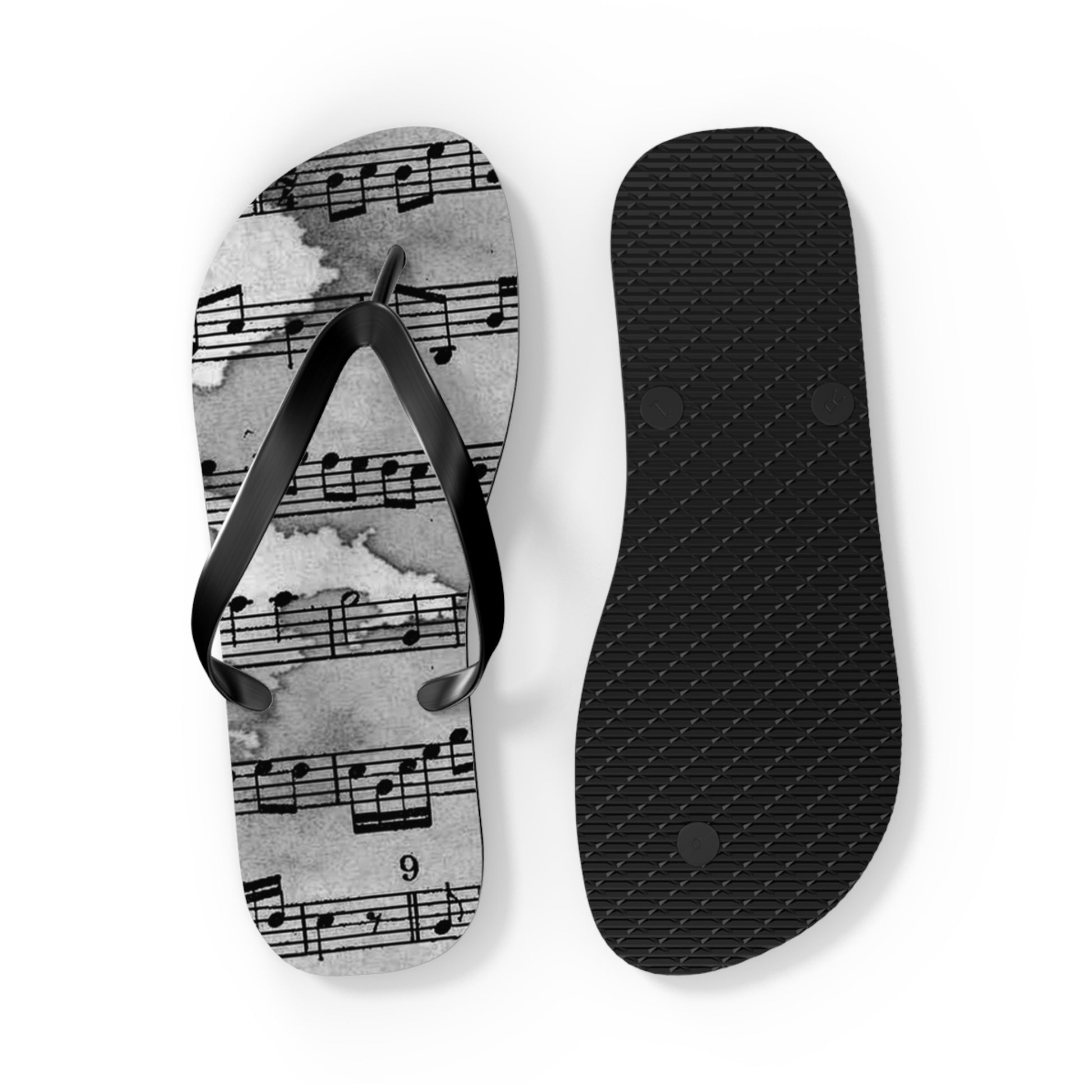 Drip Spill Type Beat Sheet Music Black Flip Flops, Artsulli - Art is Long, Life is Short, Shoes, , , , , , , 