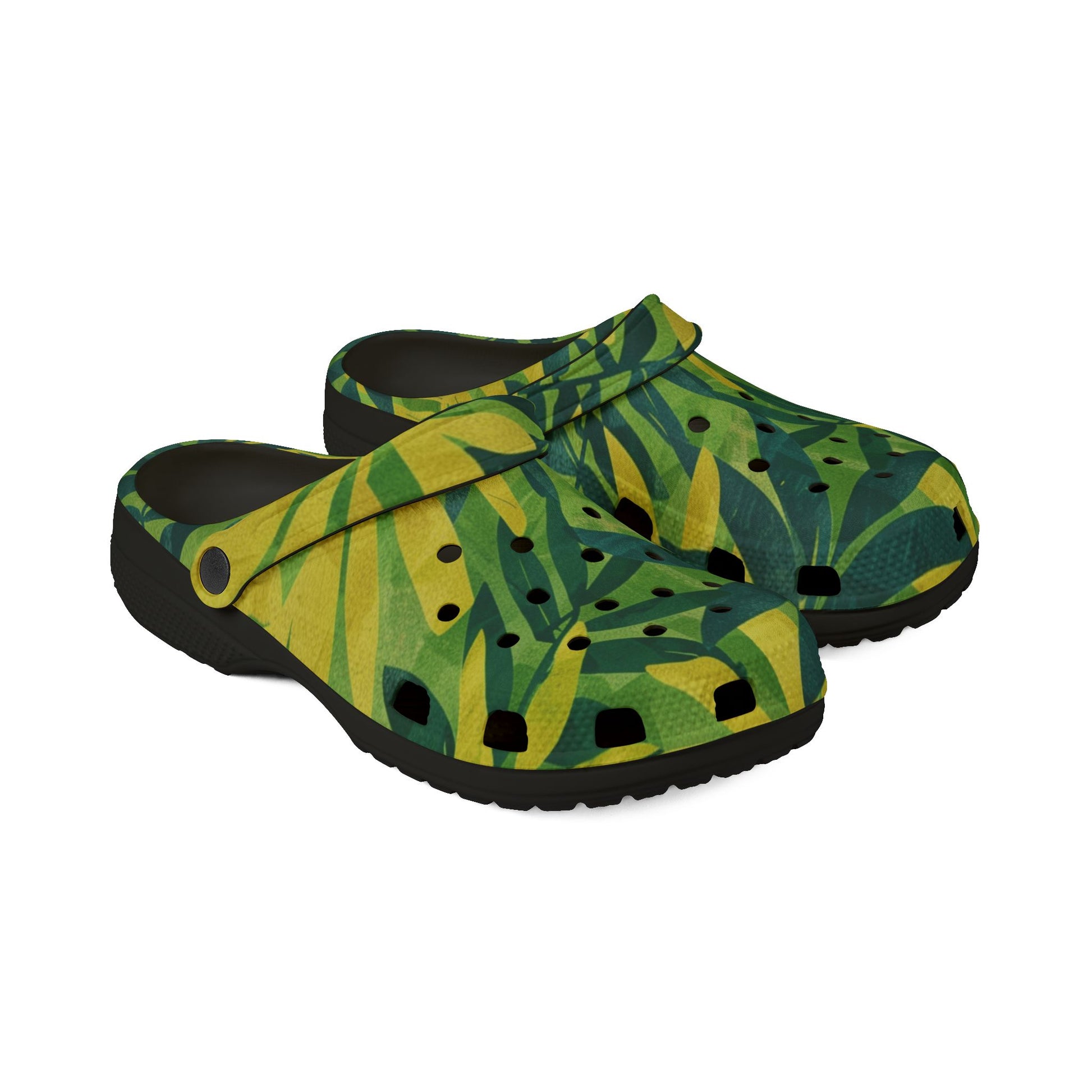 Green Leaf x Yellow Leaf x Tropical x Jungle EVA Foam Rubber Shoes (AOP), Artsulli - Art is Long, Life is Short, Shoes, , , , , , , 