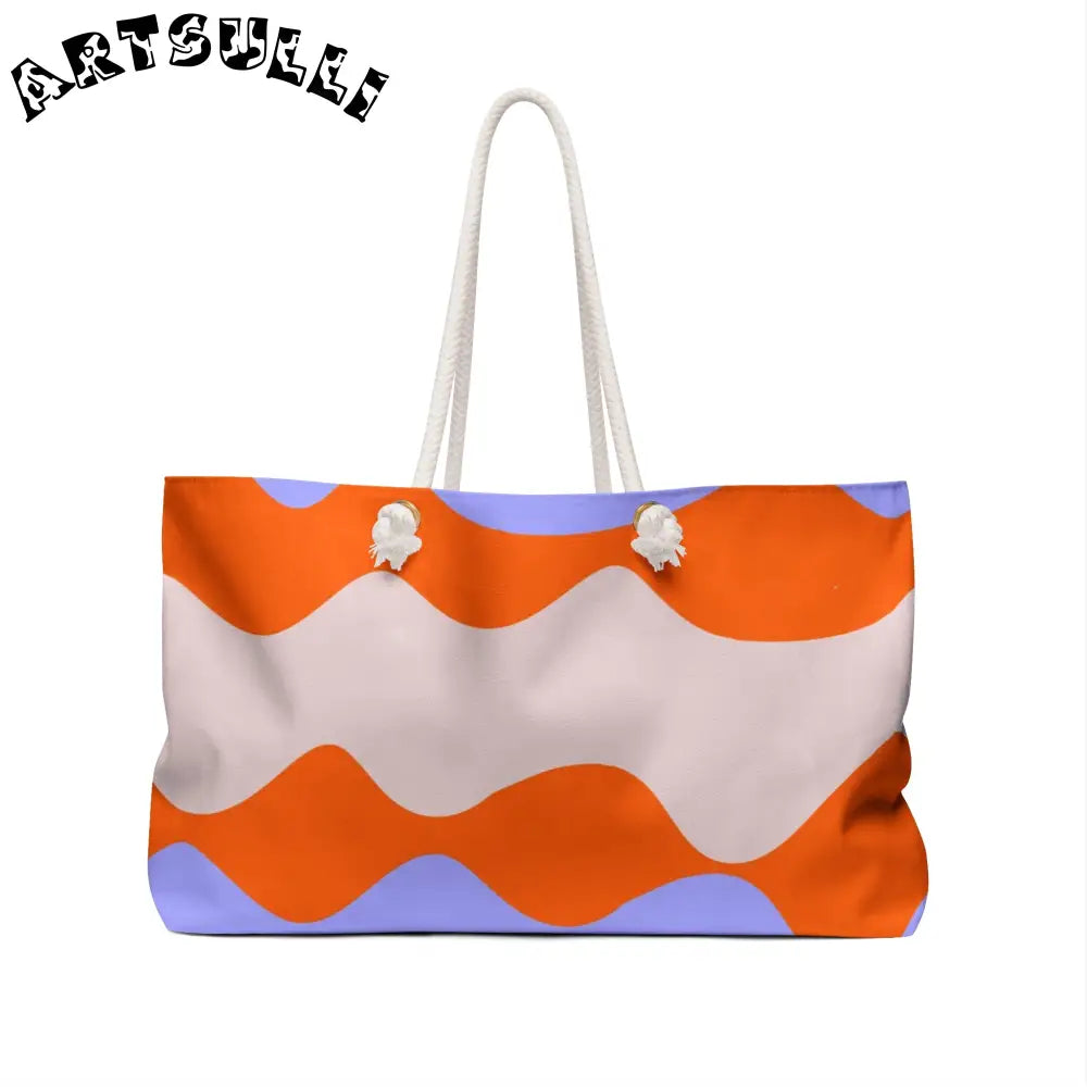 JAKKOUTTHEBXX Waves Red and Blue Weekender Bag JAKKOUTTHEBXX