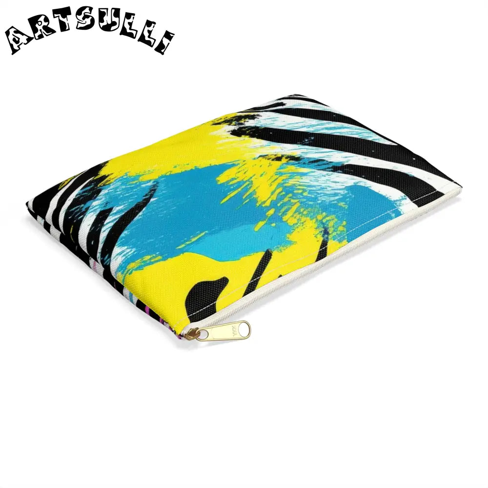 Zebra Stripes x Leapord Print x Paint Splatter Multi-Color Accessory Pouch, Artsulli - Art is Long, Life is Short, Bags, , , , , , , 