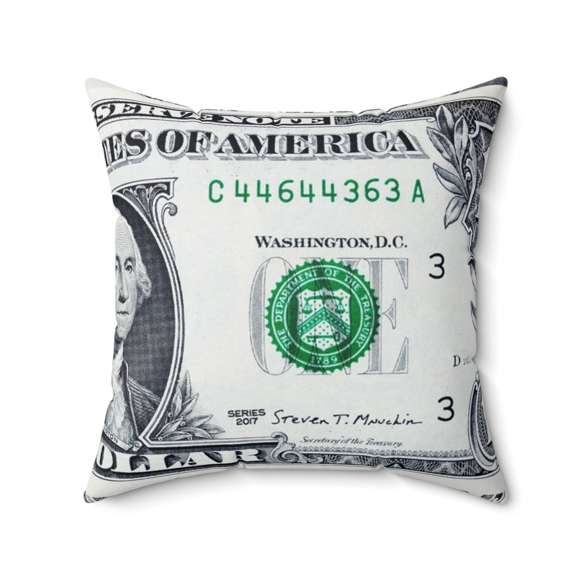 Money Collage Spun Polyester Square Pillow, Artsulli - Art is Long, Life is Short, Home Decor, , , , , , , 