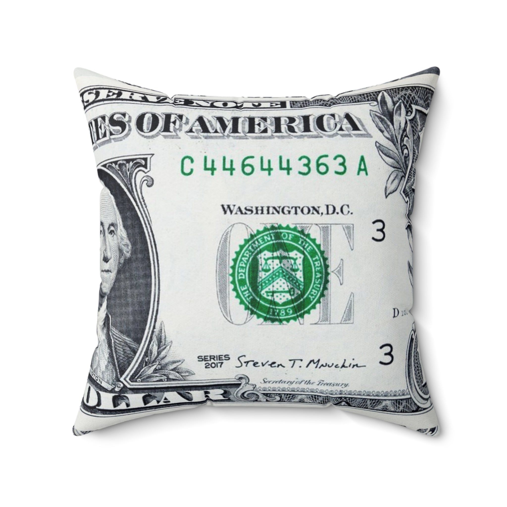 Money Collage Spun Polyester Square Pillow, Artsulli - Art is Long, Life is Short, Home Decor, , , , , , , 