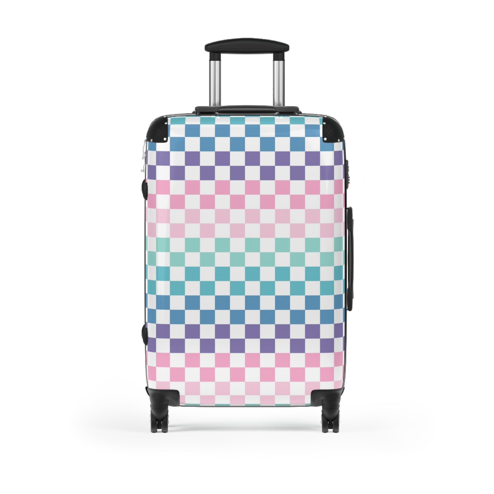 Vaporwave Rainbow  Checkerboard Multi-Color Suitcase, Artsulli - Art is Long, Life is Short, Bags, Size, Medium, Color, Black, , , 23799417941648624559